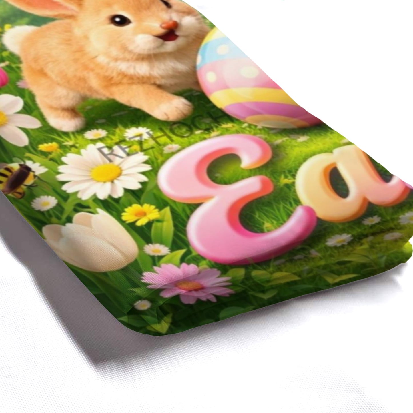 REZHOCH Easter Funny Golden Retriever Shower Curtain 72x72 Inch,Spring Garden Home Bathroom Decor,Cute Bunny Easter Eggs Floral Farmhouse Waterproof Fabric Holiday Bath Set with Hooks