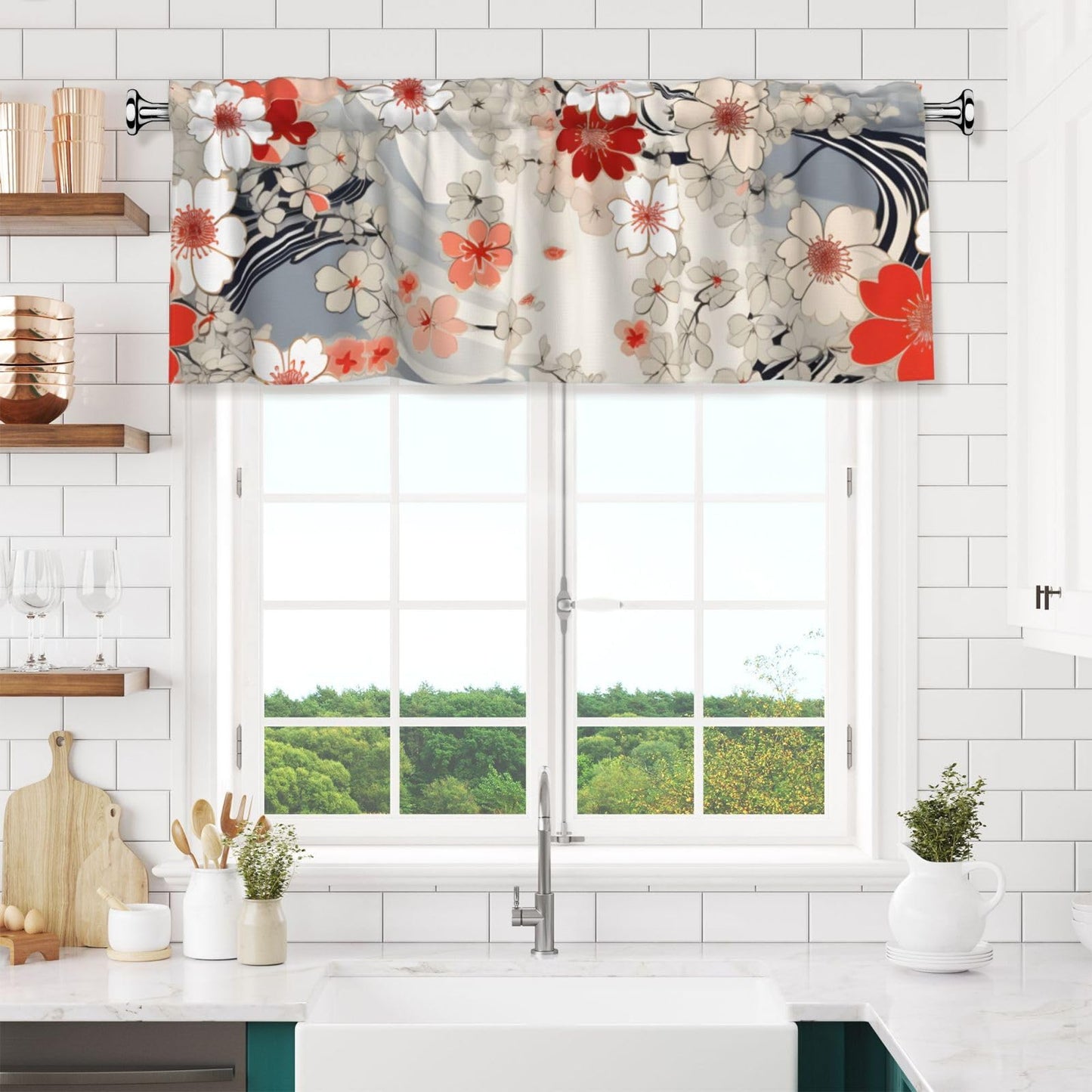 JXDXHCW Valances for Windows Cherry Valance Living Room Bedroom Kitchen Curtain Valance 54x18 Inch