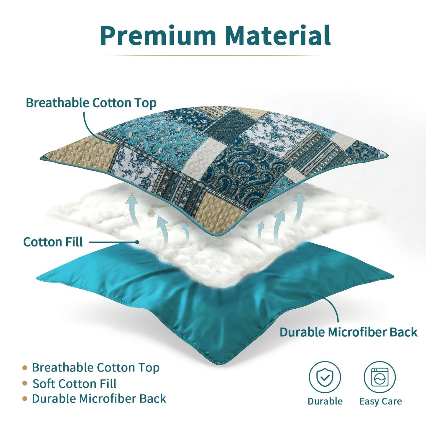 TWINRUN California King Quilt, Cotton California King Quilt Sets (108 X 118 Inch), 3 Piece Farmhouse Patchwork Bedspread, Lightweight Oversized King Quilt Coverlet for All-Season