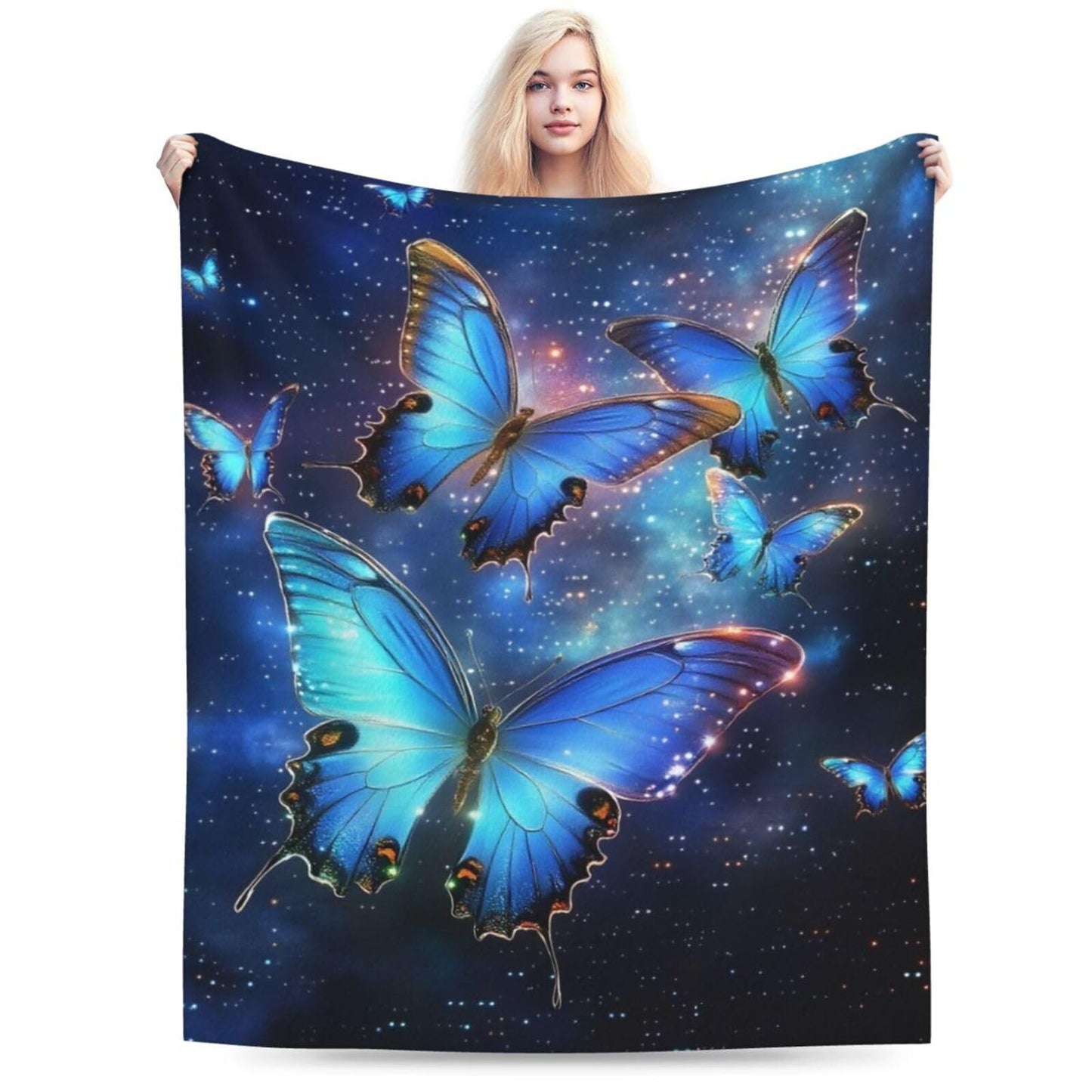 Butterfly Blanket Butterflies Blankets Fleece Plush Flannel Super Soft Cozy Fuzzy Warm Lightweight Stuff Butterfly Decor Gifts for Boys Girls Kids Adults Men Women 40" x 50"