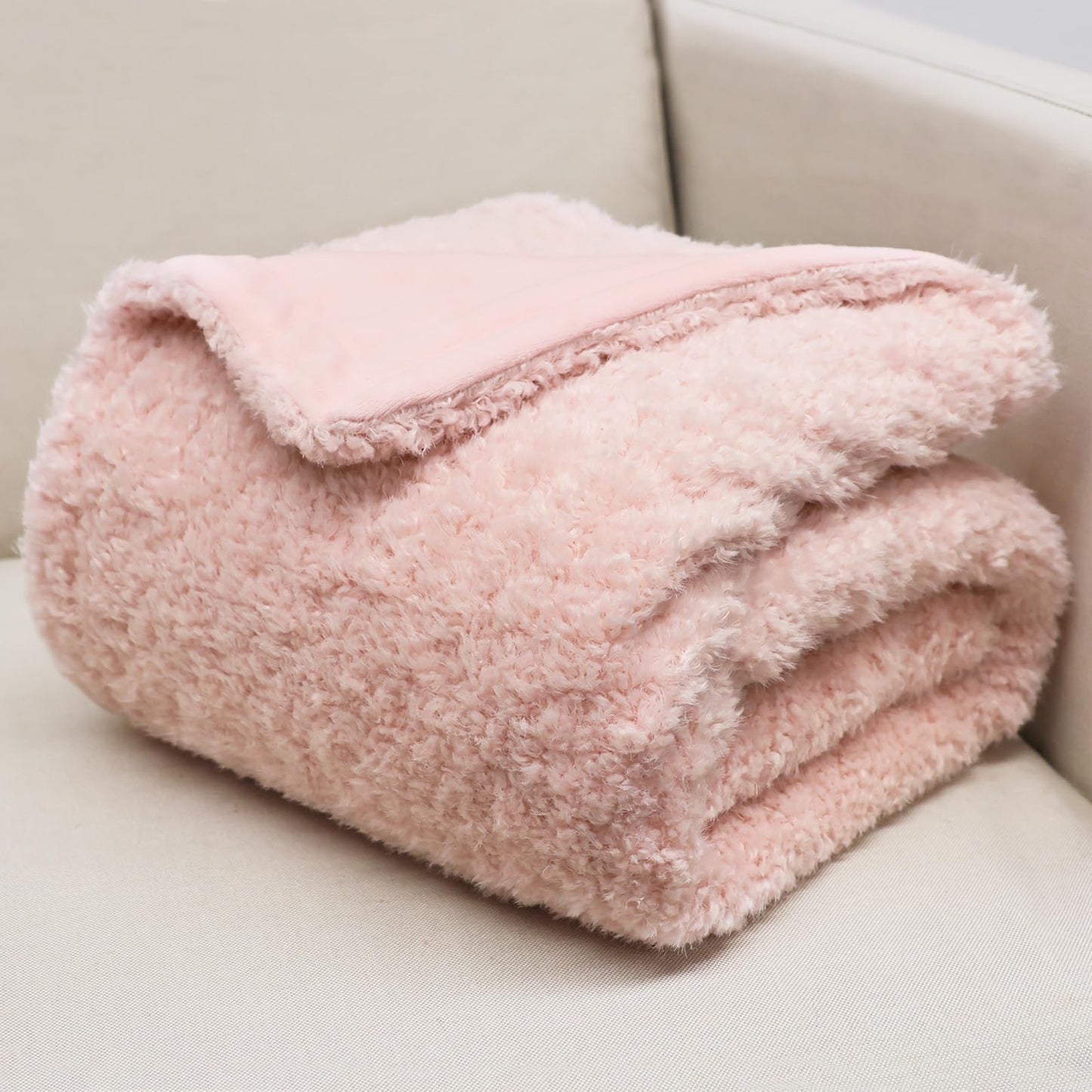 VigorSpring Pink Throw Blanket, Reversible Ultra Soft Microfiber Warm Plush Blanket for Kids Girls, Cozy Decor for Couch Sofa Bed Living Room, 40x60 Inches