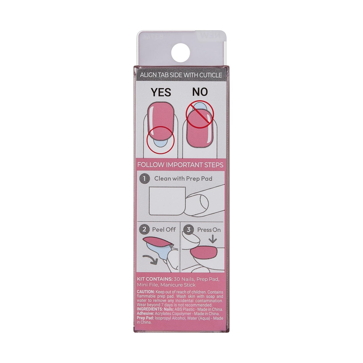 Kiss Impress No Glue Mani Press On Nails Kit, 30 Petal Pink Peel and Stick Nails, Super Slim Short Squoval, Glossy Gel Finish, PureFit Technology, Includes Prep Pad, Manicure Stick & Mini File