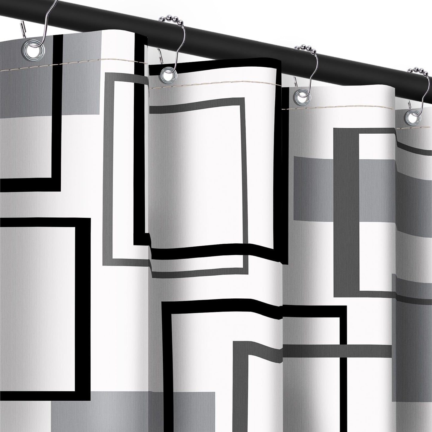 Yieldeer Grey Geometric Shower Curtain for Bathroom Decor, 70 x 72 Inch
