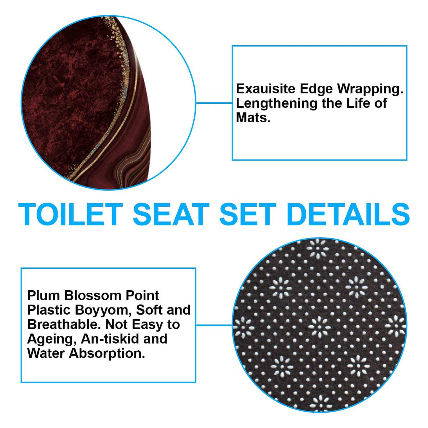 beifivcl 4Pcs Luxury Marble Shower Curtain Sets, Bathroom Sets with Shower Curtain, Toilet Lid Rug, Contour Mat and Bath Mat, Shower Curtain with 12 Hooks for Bathroom Set Decor (72 x 72 Inch), Red