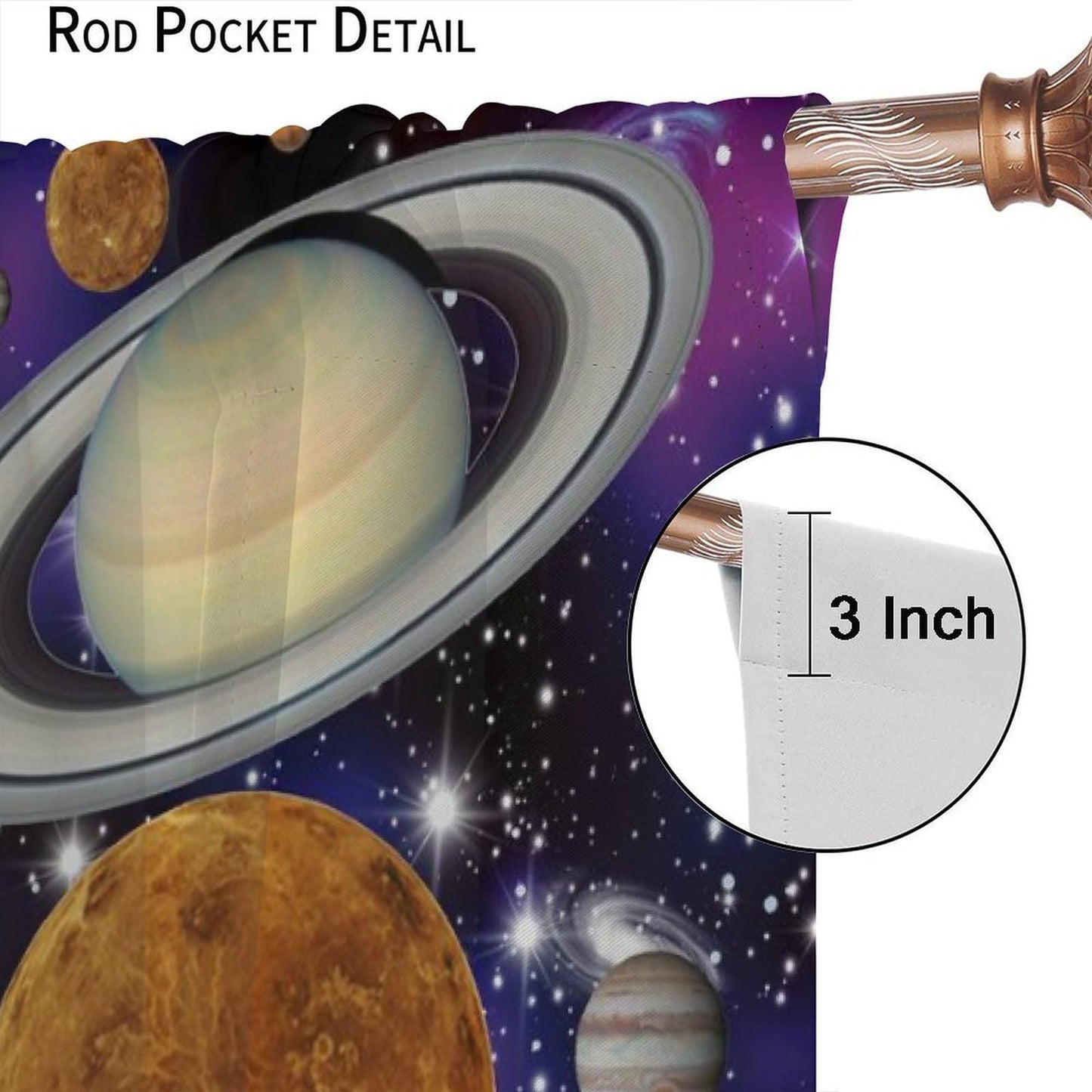 AAVEUP Astronaut Galaxy Blackout Curtains,Cartoon Solar System Universe Outer Space Planet Astronaut Earth Windows Treatments Rod Pocket Drapes for Kids Boys Teenage Living Room Bedroom 63x72inch