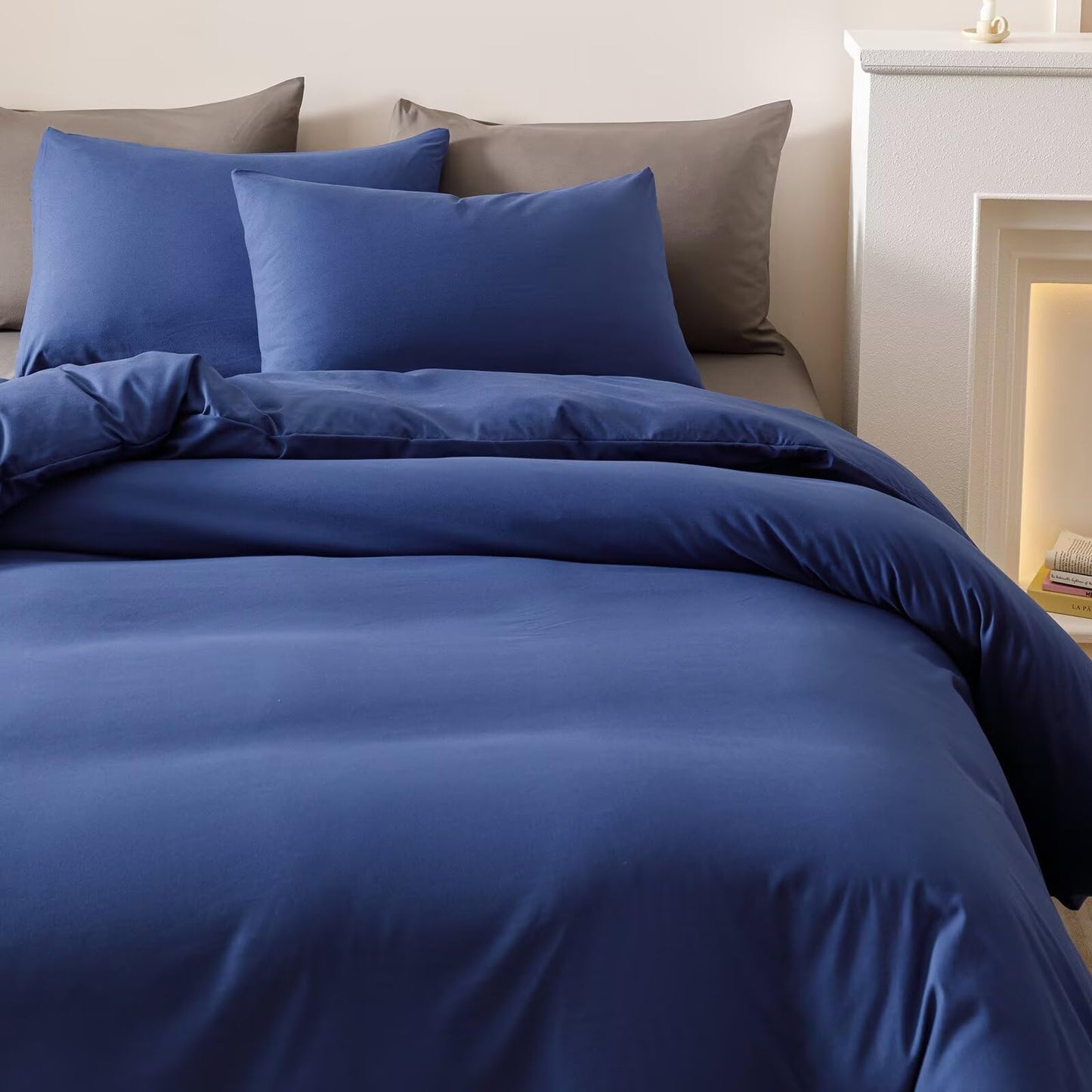 CLOTHKNOW Blue Queen Comforter Set Royal Blue Bedding Comforter Sets Soft Comforter for Men Women with 2 x Pillow Cases