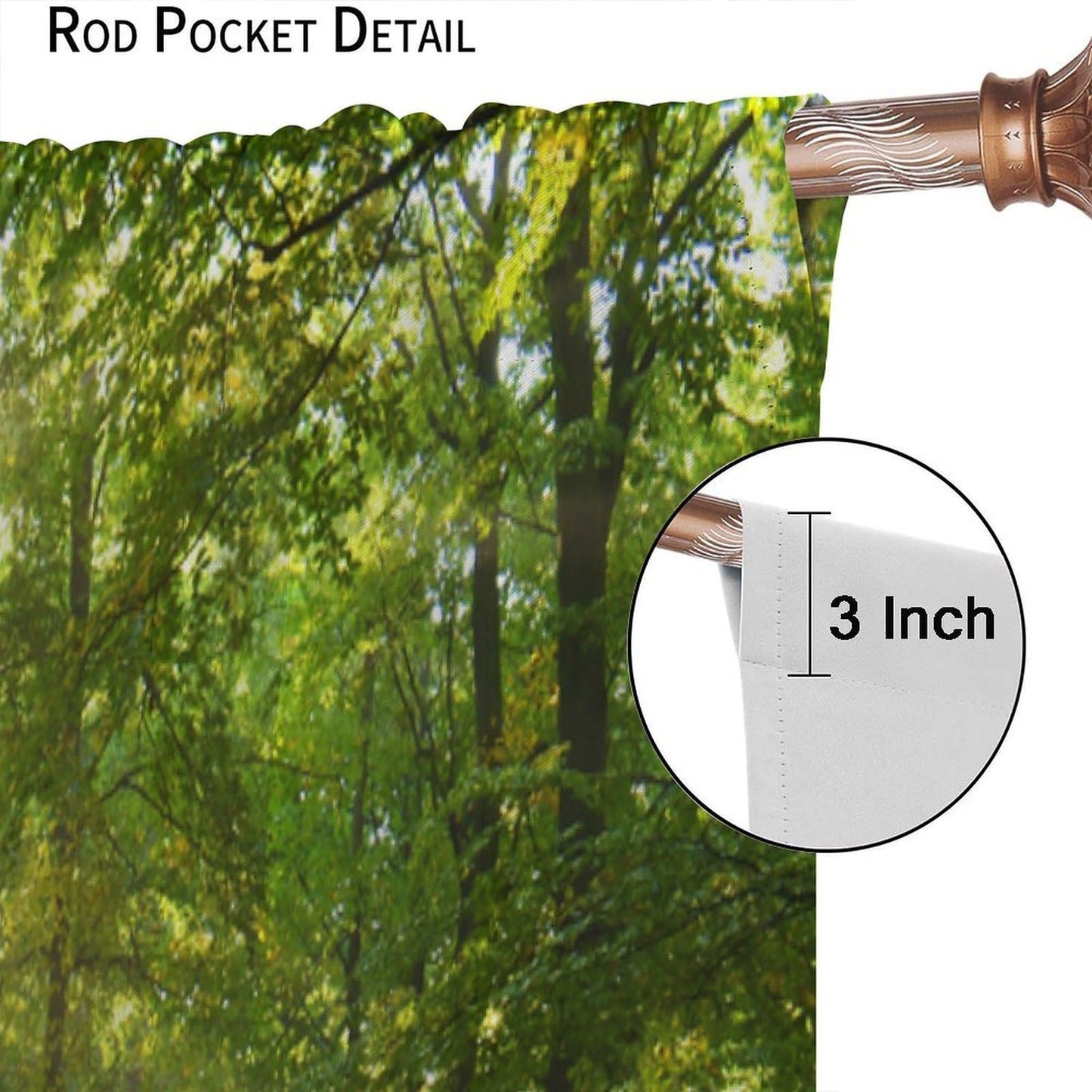 UFUH Nature Landscape Blackout Curtains,Spring Jungle Summer Sunshine Forest Land Scenery Window Treatments for Bedroom Living Room Kitchen,2 Panels Set Total Size 42 x 45 Inch