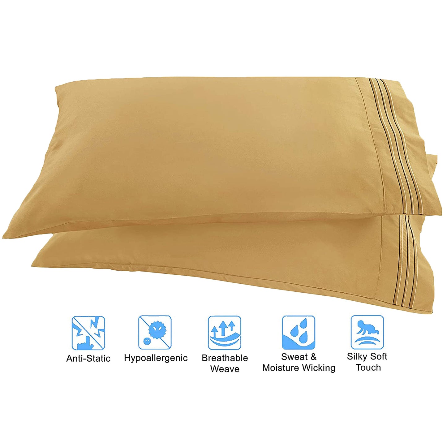 Elegant Comfort 1500 Premier Wrinkle & Fade Resistant Hotel Quality 4-Piece Bed Sheet Set Ultra Soft Luxurious Bed Sheet Set Includes Flat Sheet, Fitted Sheet and 2 Pillowcases