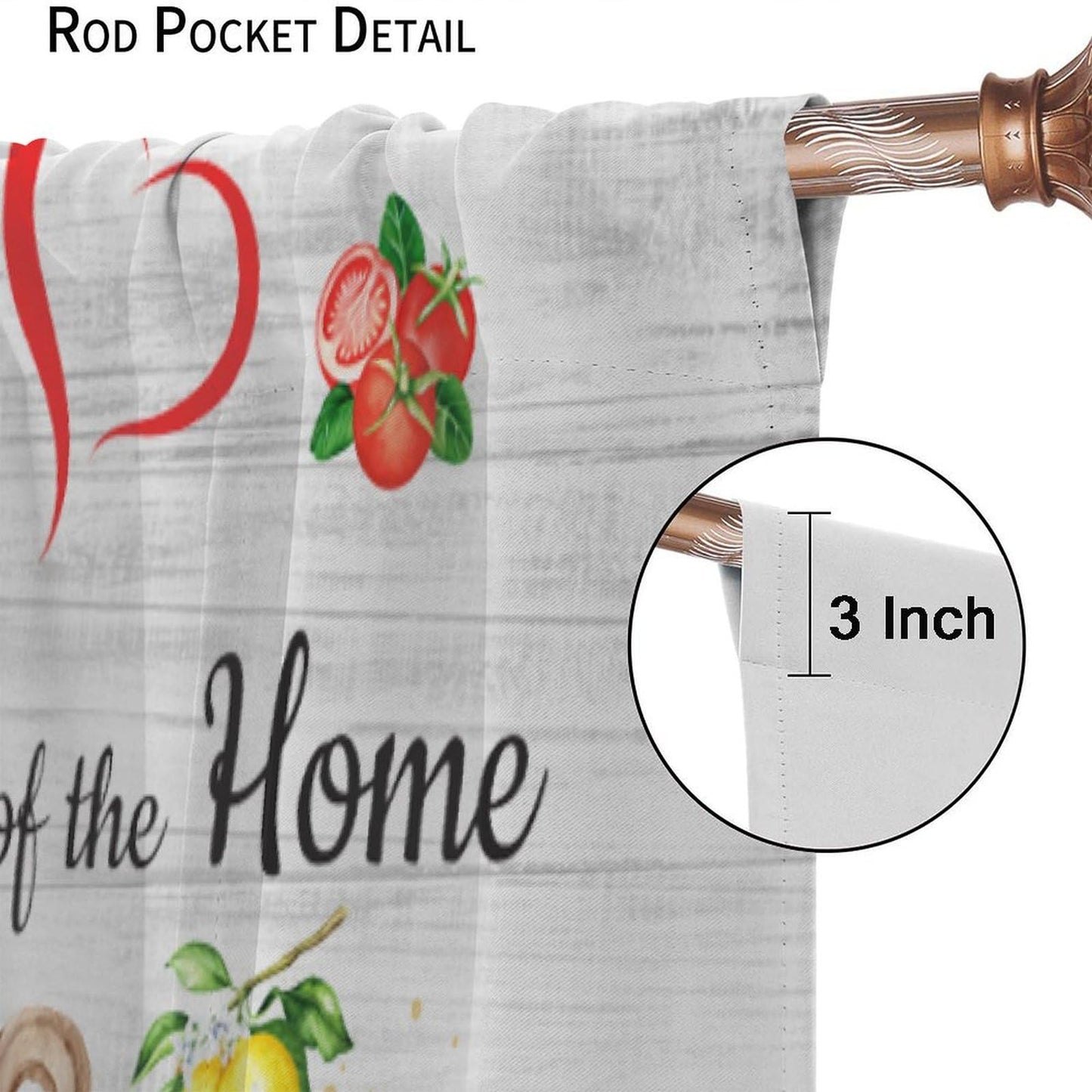 Focusbrite Rustic Kitchen Curtains, Vintage Farmhouse Country Fresh Vegetables Funny Quotes Window Drapes for Bedroom Living Room Kitchen Set 2 Panels,42x45 Inches