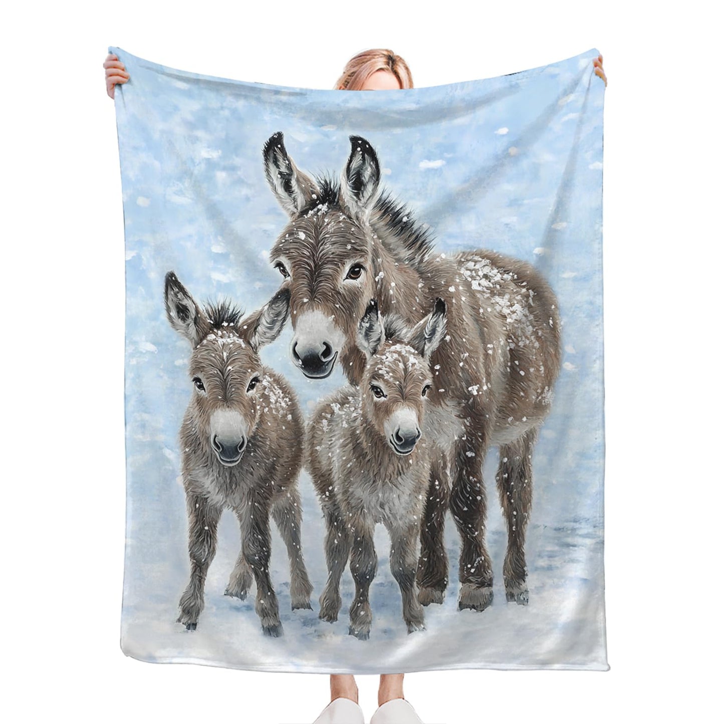Tijuboni Donkey Throw Blanket Donkey Gifts for Girls Boys Women Men Kids Adults Soft Flannel Fleece Blanket for Couch Sofa Bed Home Decor 40"x50"