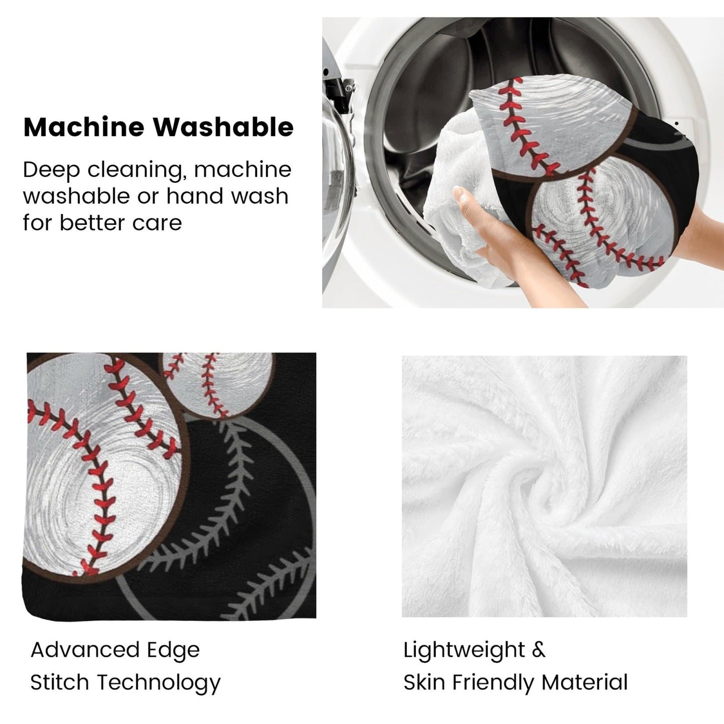 Baseball Blanket Gifts, Baseball Throw Blanket for Boys, Baseball Gifts for Kids, Teens, Adults Baseball Lovers, Sport Baseball Print Soft Cozy Blanket for Couch Bed (50"X40", Baseball)