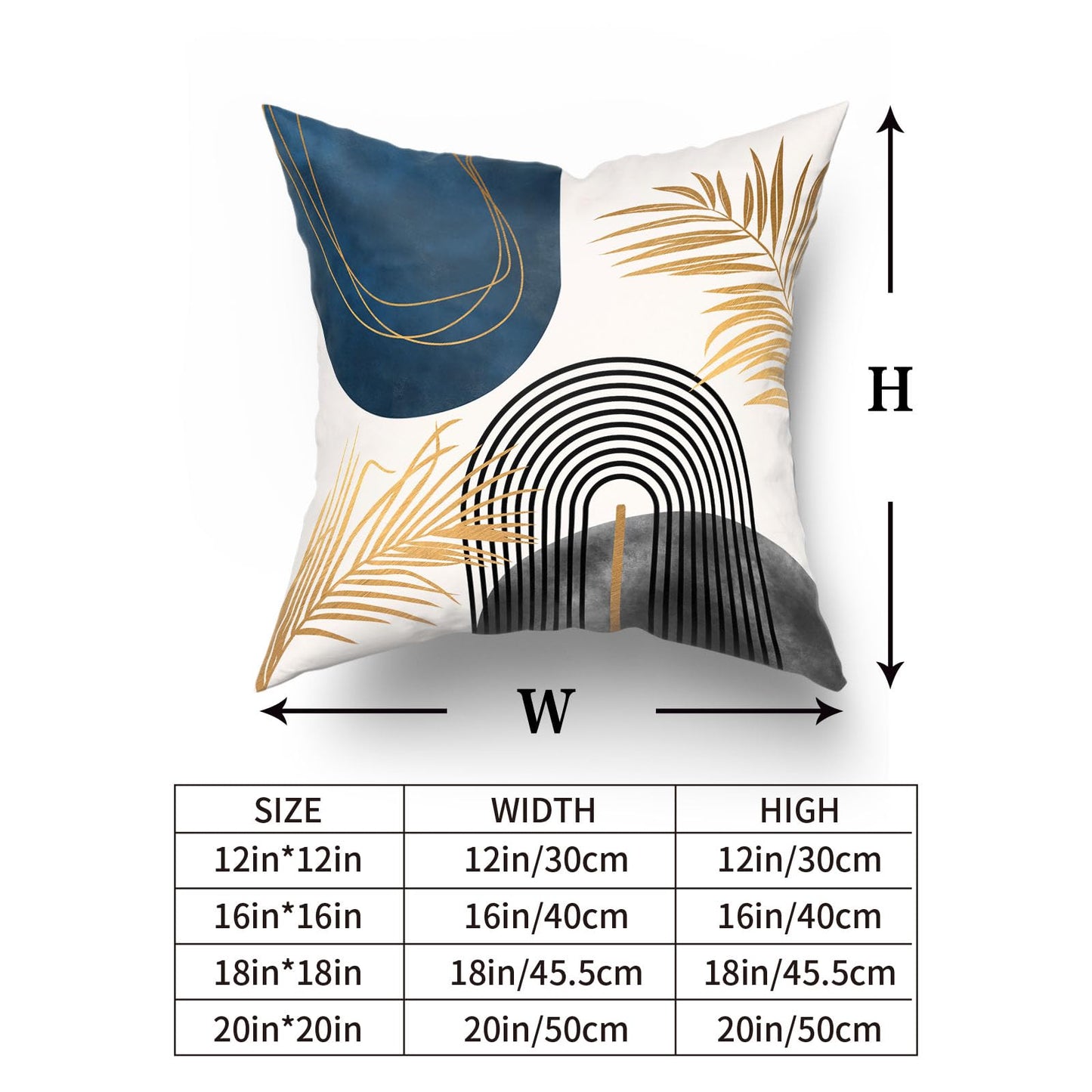 DZGlobal Grey and Blue Throw Pillows Boho Pillow Covers 20x20 Abstract Geometric Pillow Covers Mid Century Modern Decor for Sofa Bed Living Room Couch Set of 4