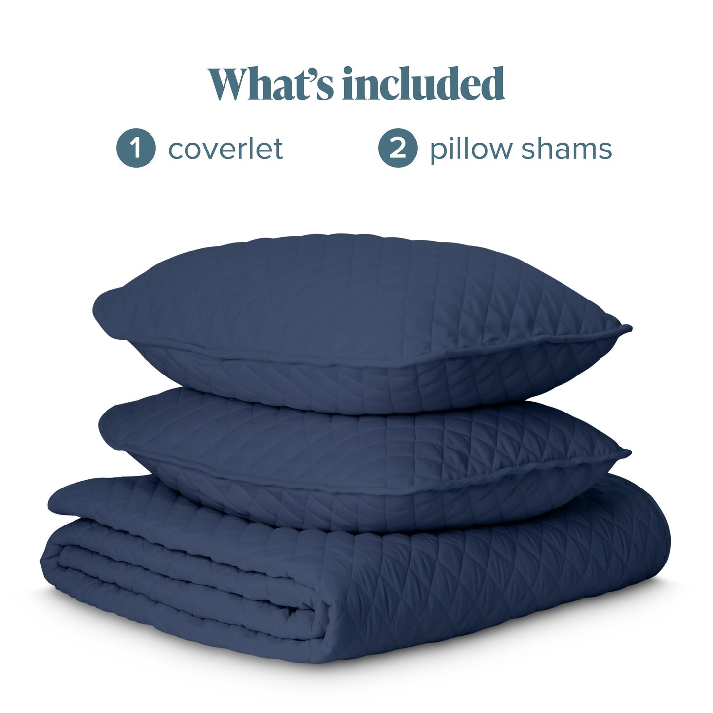Bare Home Coverlet Set - Full/Queen - Lightweight Bed Decor - Comforter Alternative - All-Season Quilted Bedspread (Full/Queen, Dark Blue)