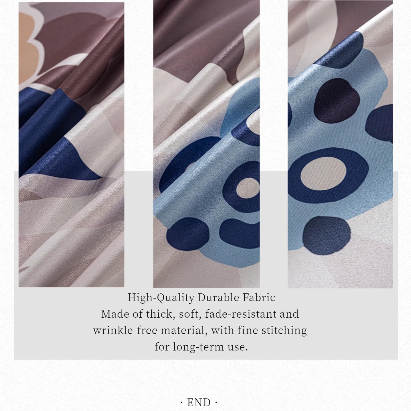 100% Blackout Curtains for Bedroom 84 inch Long 2 Panels Set Grommet Gray Blue Abstract Geometric Floral Patterned Black Out Curtains Room Darkening Window Drapes Treatment for Living Room, 52Wx84L