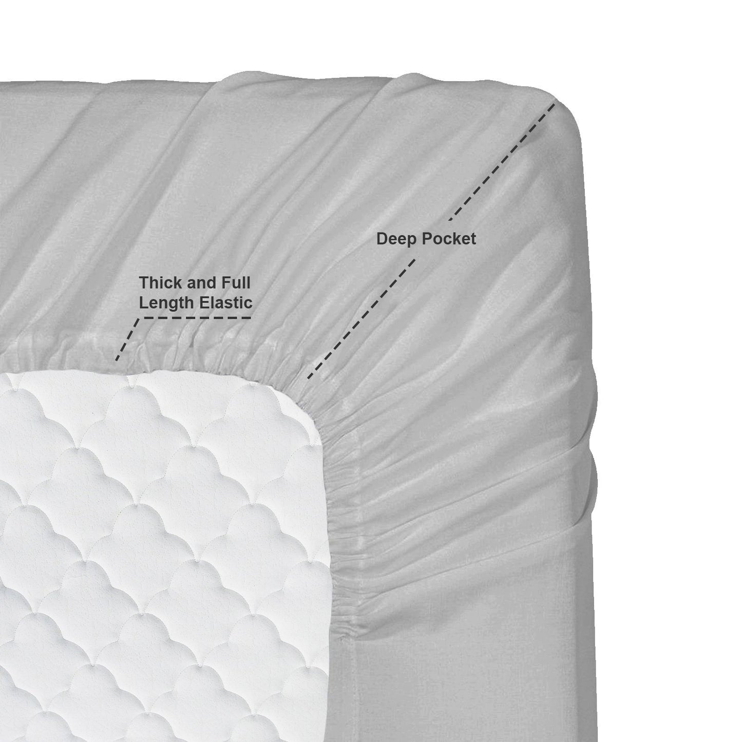 Clara Clark Bed Sheets, Premier 1800 Series 4 Piece Bed Sheet Set, Deep Pocket, Wrinkle, Fade, Stain Resistant, Luxury Soft Bedding Sheets & Pillowcases, Queen, Silver Gray