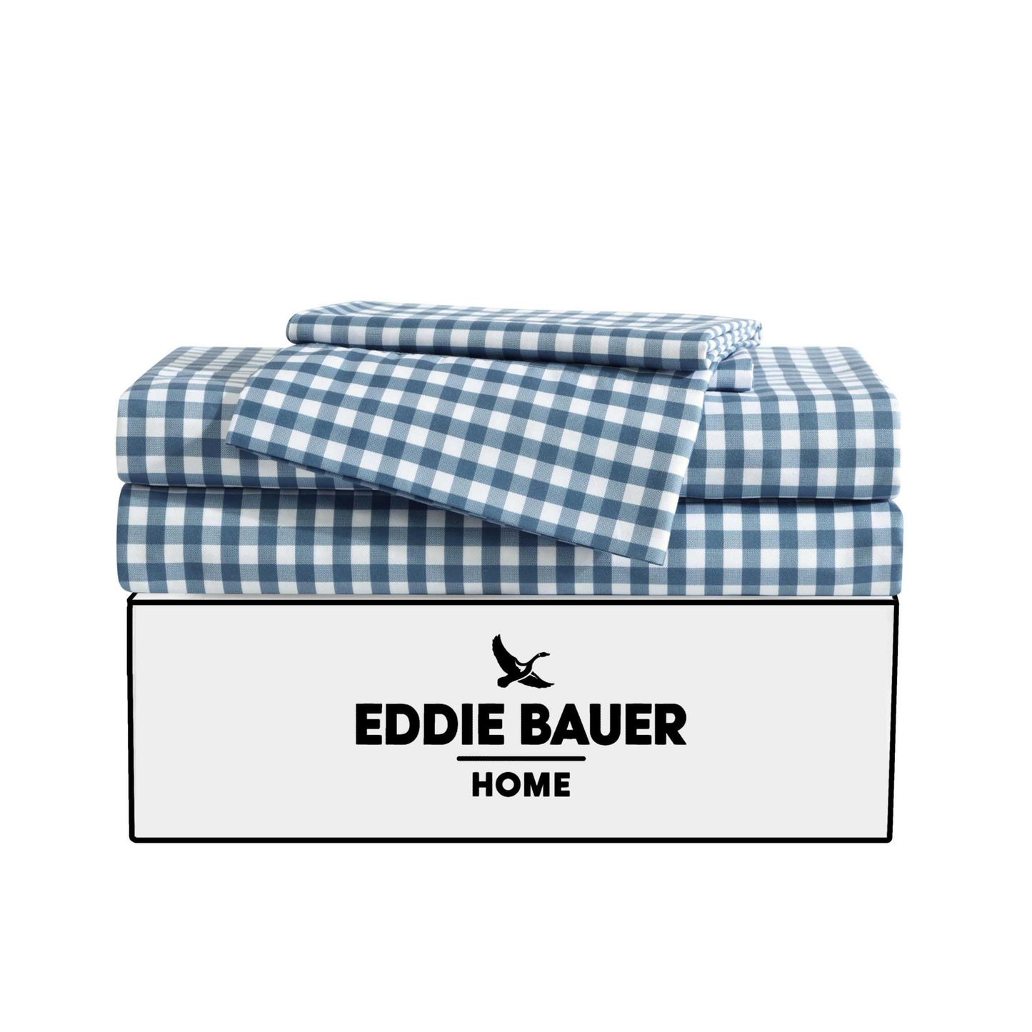 Eddie Bauer Kids - Full Sheet Set, Ultra-Soft Microfiber Bedding with Fully Elastic Fitted Sheet, Kids Bed Set with Pillowcases, Easy Care Bedding (Preston Check)