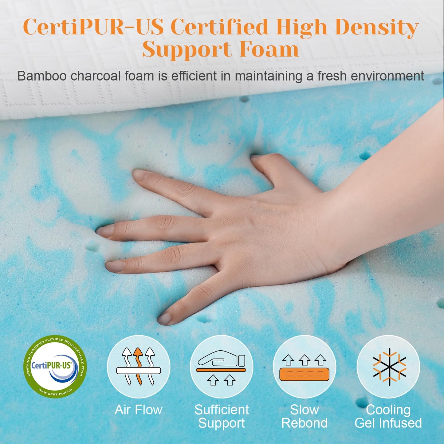 Extra Firm Mattress Topper Twin XL, 3 Inch High-Density Firm Mattress Pad for Back Pain Relief, Bed Topper with Removable Cover, No Smell, No Slip, CertiPUR-US Certified, 80" x 38"