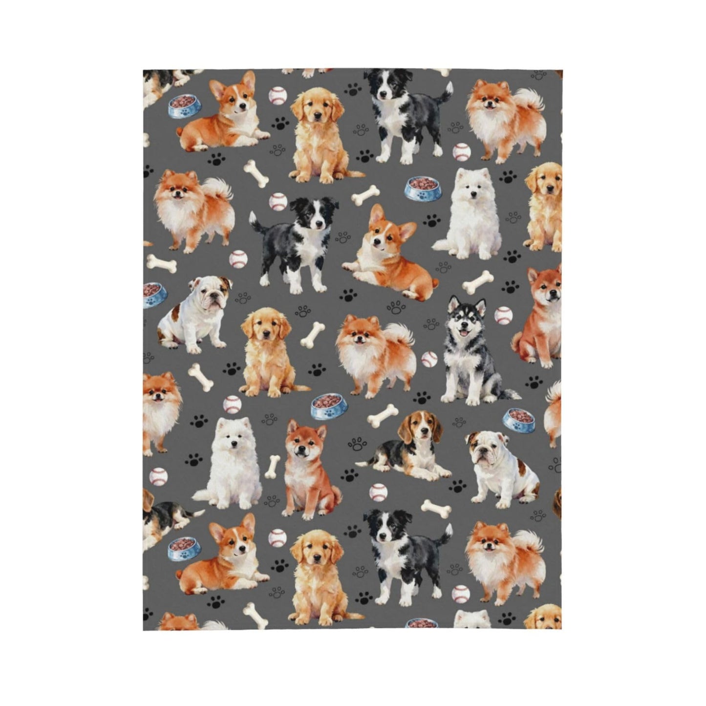 Cute Puppy Dog Blanket 50"x40" Dogs Blankets Soft Cozy Throws Warm Lightweight Plush Fleece Throw Blanket for Kids Men Women Gift Bed Couch Sofa