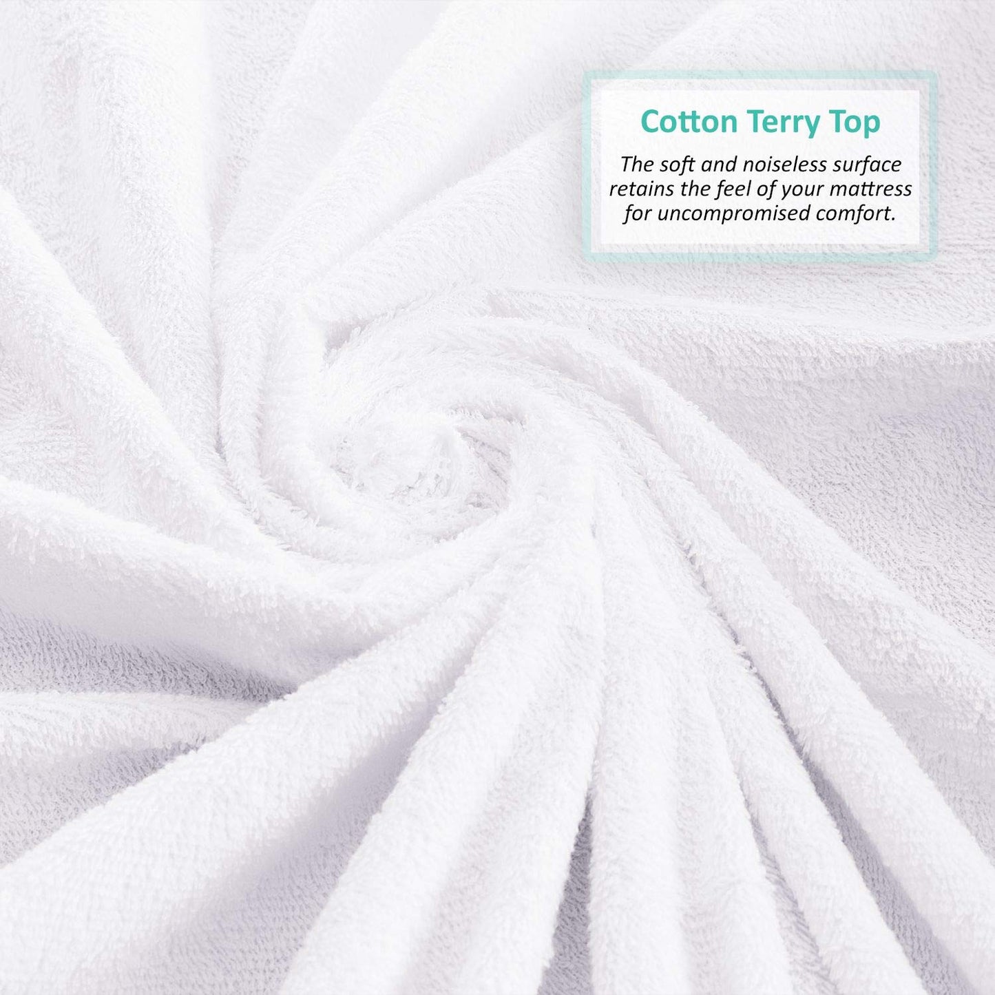 Nestl Premium Zippered Mattress Encasement - Water Proof King Mattress Protector - Cotton Terry Top Fits 15 Inches Deep - King