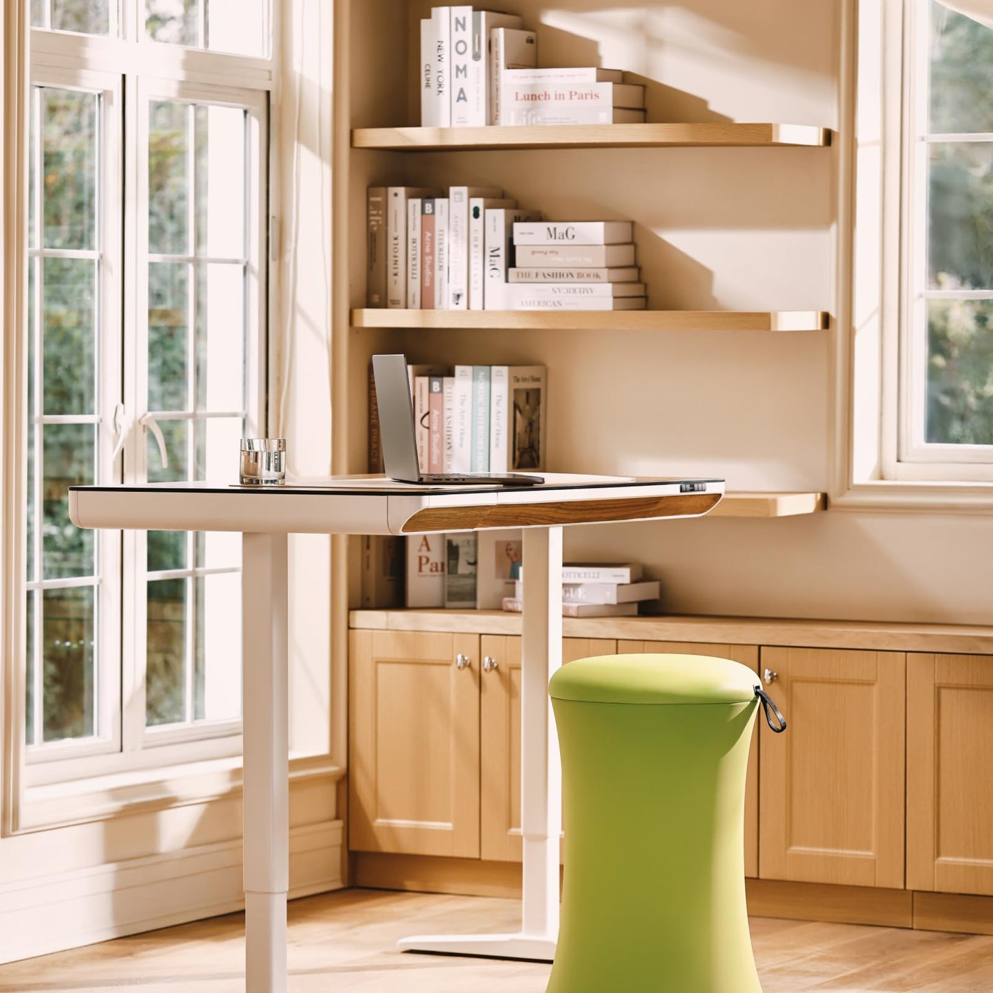 TopJob Boba Chair Stylish Active Wobble Stool, ADHD Chair, Improves Posture and Focus, Ergonomic with Height Adjustable Stool for Adults Children for Home Office, Study Room (Lime Green)