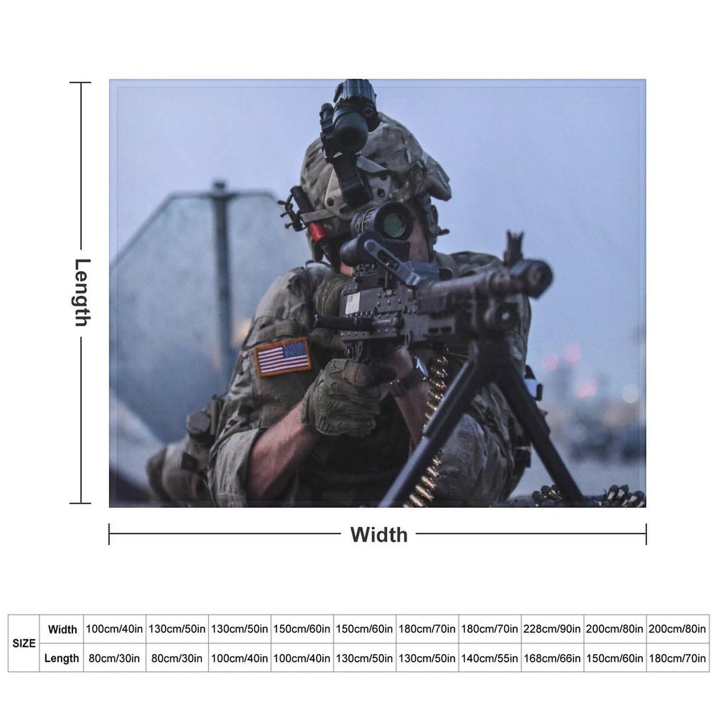 Military Art Flannel Blankets Featuring Fully Armed Special Forces Soldiers(3) Flannel Blanket Wool Soft Blanket Lightweight Plush Suitable for Sofa, Bed, Comfortable Sofa 30x40in（75x100cm）