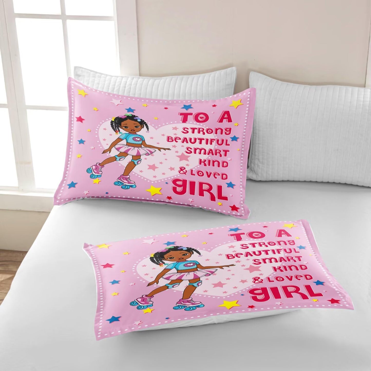 GRAT TIOC Black Girl Comforter Set Twin Size for Kids Teens,Girls Comforter Sets,Black Girl Magic Bedding Set,African American Princess Bed Bedroom Set