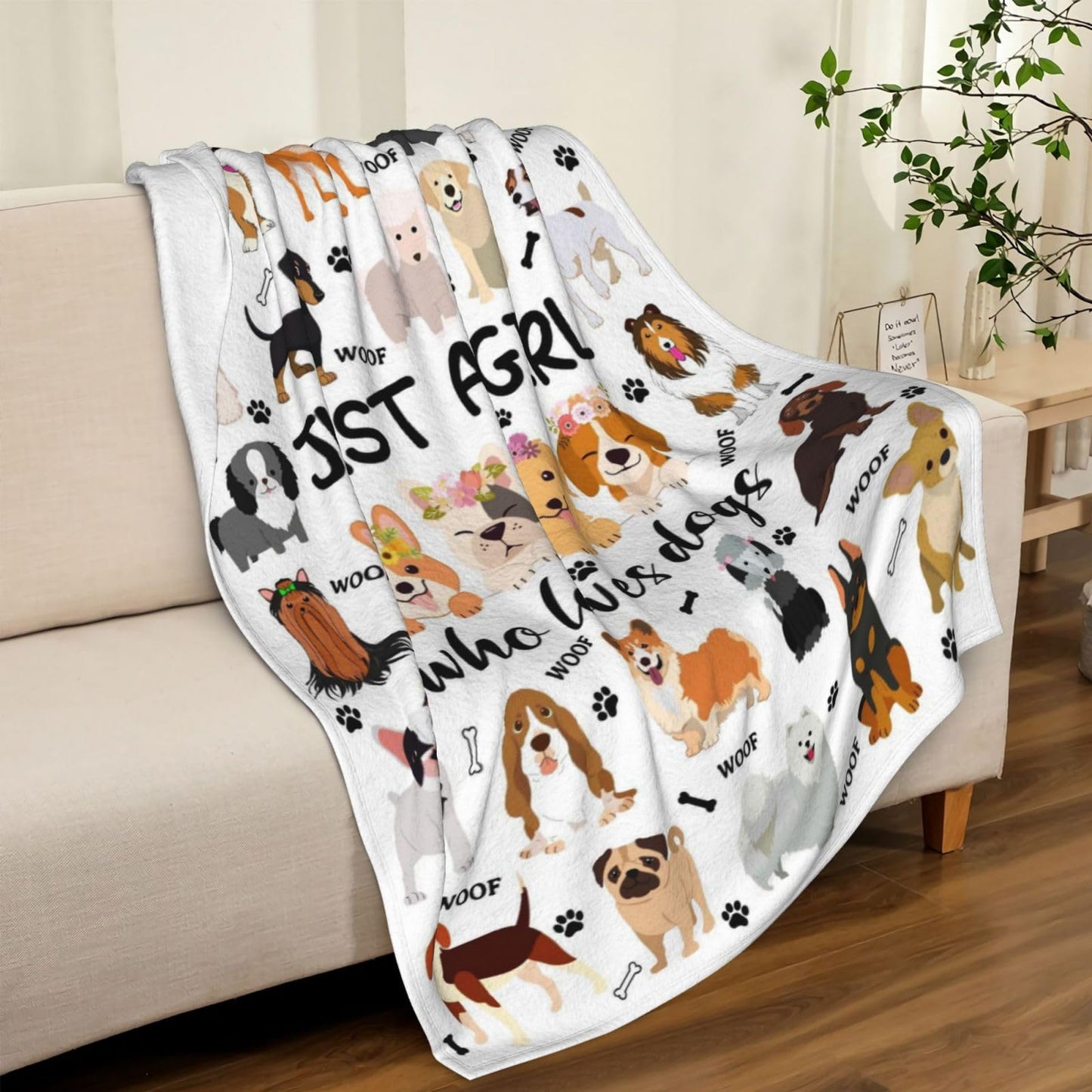 Cute Dog Blanket Bedding Soft Cozy Flannel Throw Blankets for Dog Lovers Funny Pet Puppy Plush Gifts for Kids Adults 50"x40"