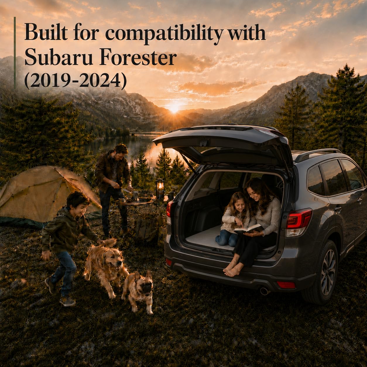 MGRFTOX Car Mattress for Subaru Forester 2019-2024 Non-Inflatable Car Camping Mattress, Foldable Trunk Sleeping Pad with Split Design, Portable Car Bed for Road Trips, Camping, Travel