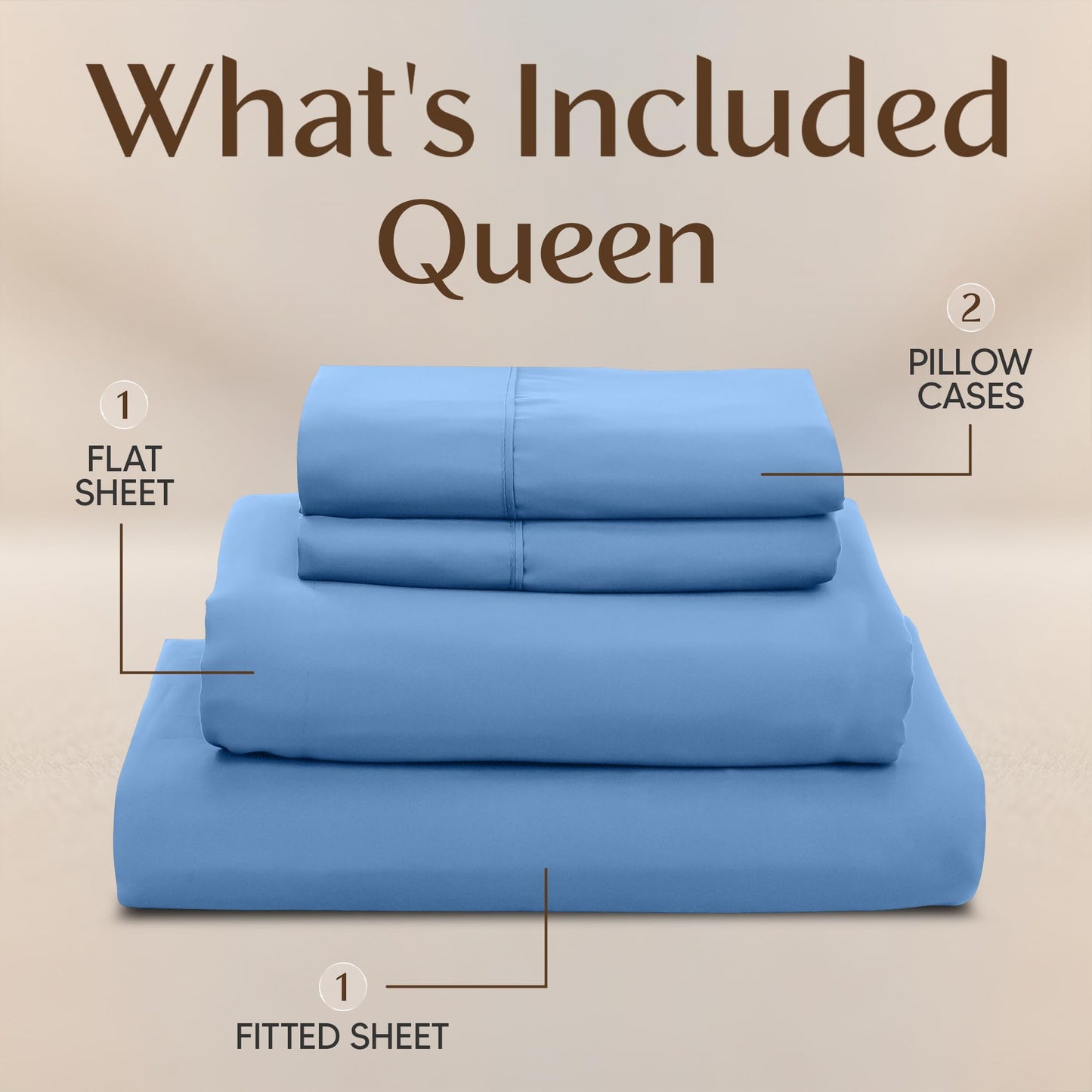 Utopia Bedding Queen Size Sheet Set – 4 Piece Bed Sheets, Soft and Breathable Microfiber, Includes 1 Fitted Sheet, 1 Flat Sheet and 2 Pillowcases – Oeko Tex (Dutch Blue)