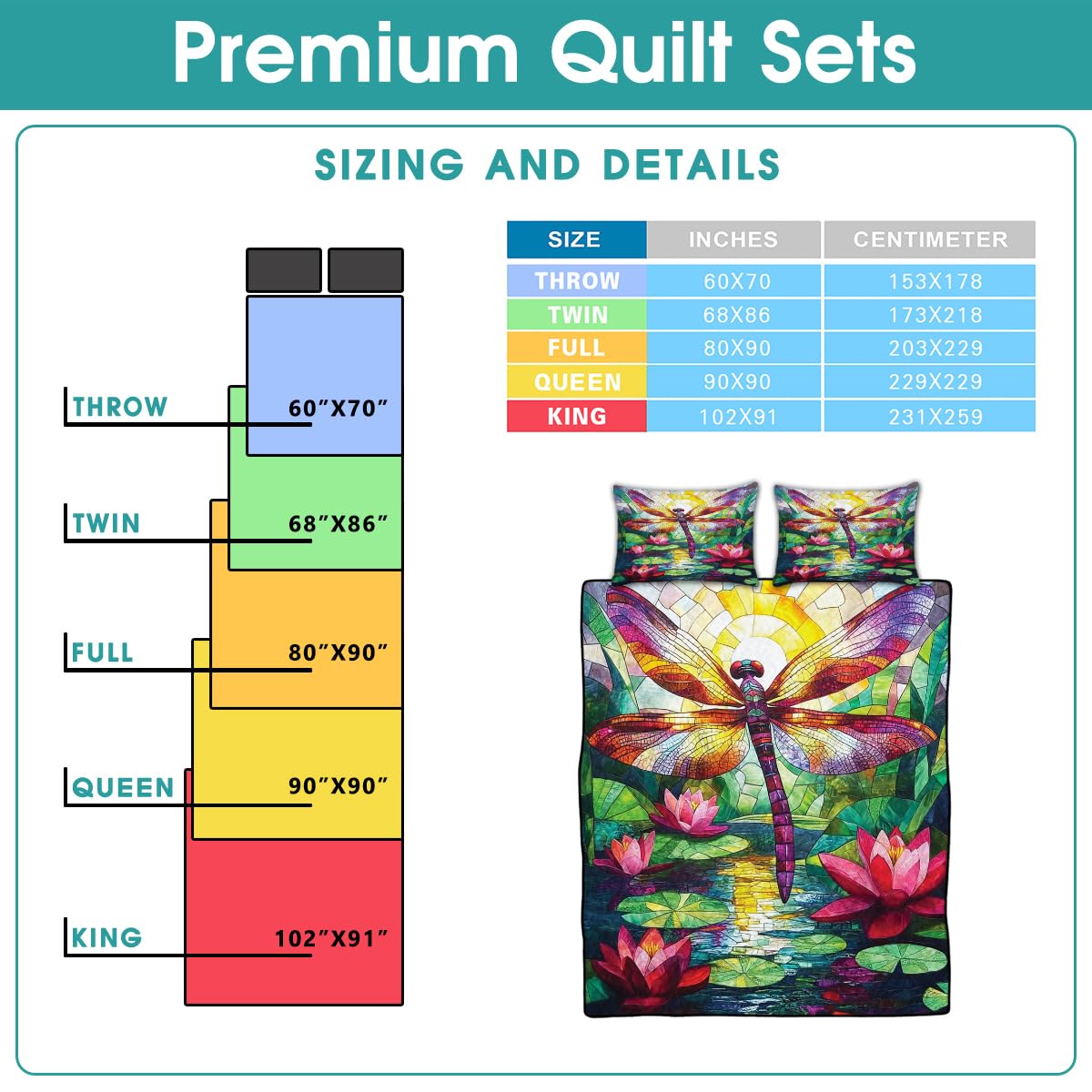 LUSHIS Patchwork Quilt Set, Patchwork Throw Bedspread Bed Sets - Animals Coverlet Sets All Season Soft Microfiber Lightweight Bedding Set (Dragonfly #1)