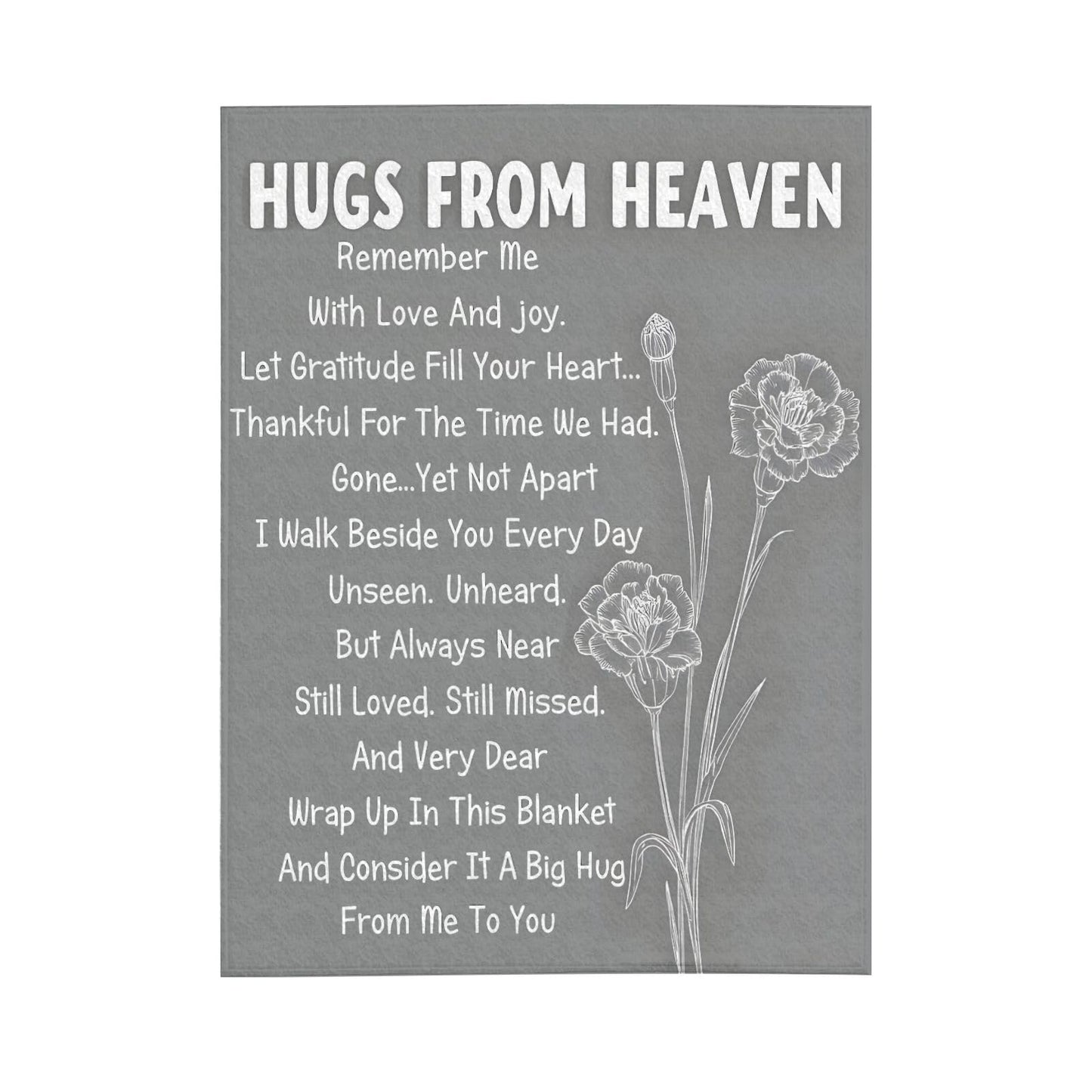 Sending You A Big Hugs So Its There When You Need It Blanket Cozy Flannel Comfort Throw Sympathy Healing Gift Encouragement Blanket for Family and Friends (White 17, 50x60in(127cm*153cm))