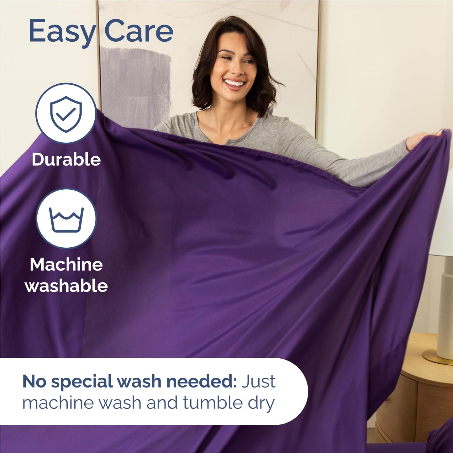 Full Size 4 Piece Sheet Set - Comfy Breathable & Cooling Sheets - Hotel Luxury Bed Sheets for Women & Men - Deep Pockets, Easy-Fit, Extra Soft and Wrinkle Free Sheets - Purple Oeko-Tex Bed Sheet Set