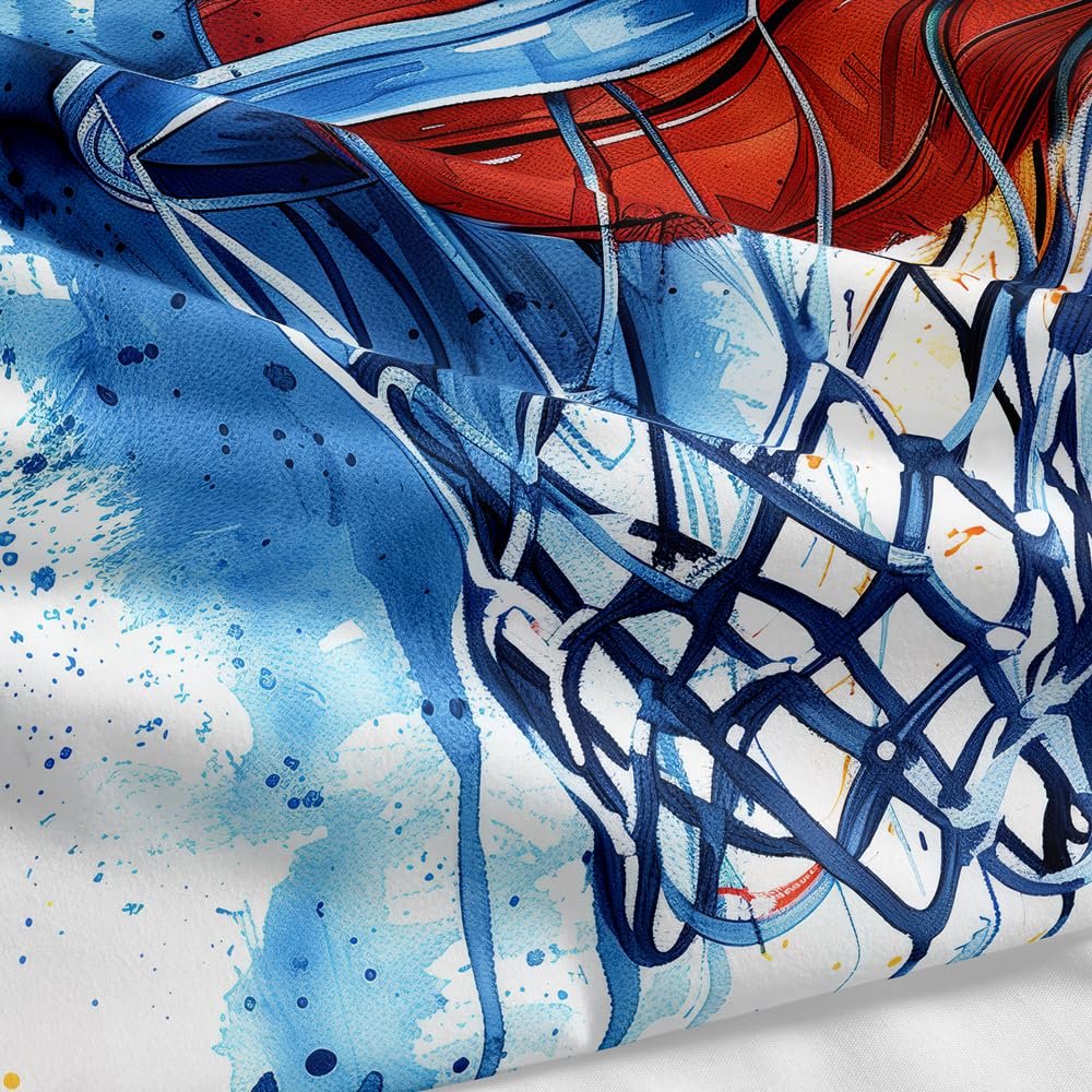RUPSLO 5 Pieces Basketball Comforter Set Boys,Twin Comforter Bedding Set for Teens,Boys Twin Comforter Sets,Basketball Bedding Twin,Sports Comforter Twin 5Pcs