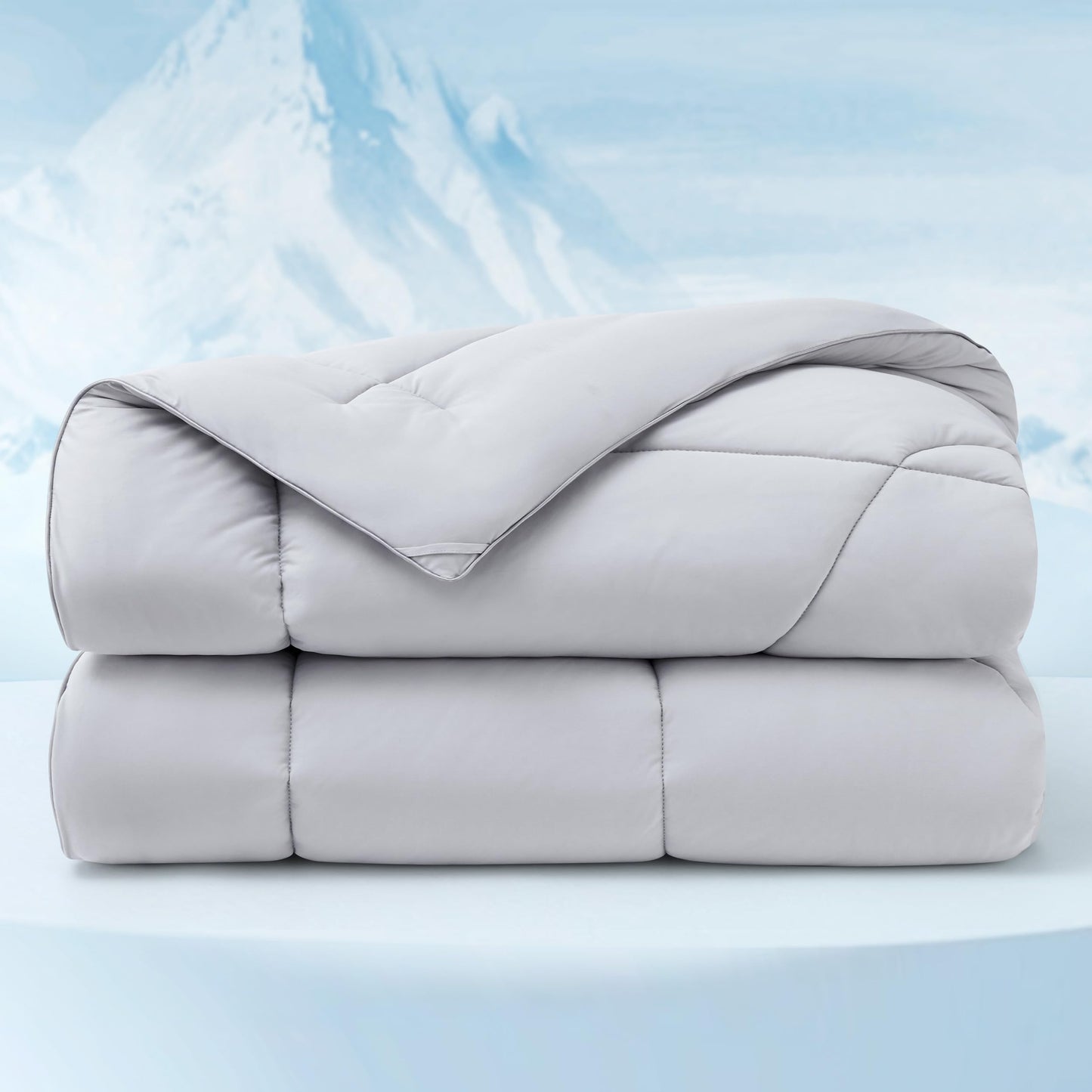 Bedsure Cooling Comforter Twin - Cooling Blankets for Hot Sleepers, Lightweight Comforter for Summer with Dual-Sided Cool Tech, Soft Breathable Cold Blanket for Sleeping, Grey, 68x88 Inches