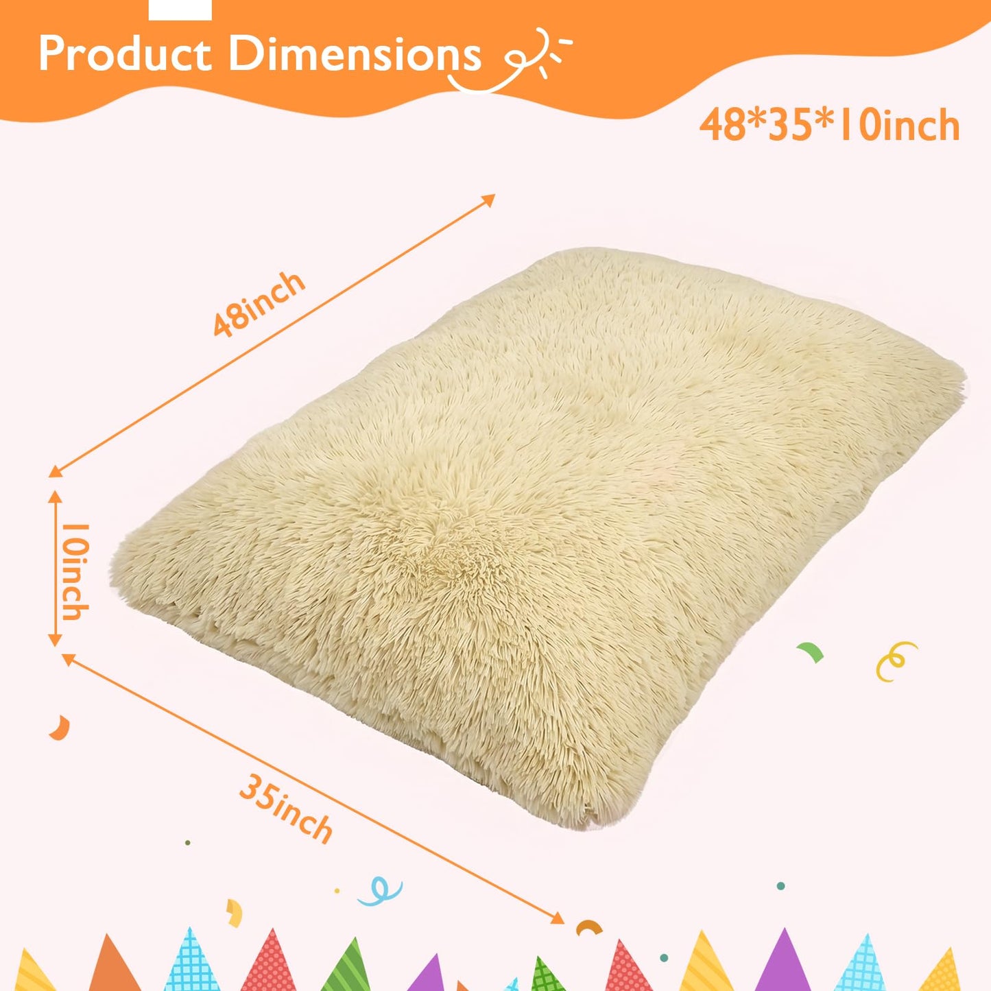 Treokion 3 in 1 Kids Bean Bag Chair Bed, Kids Fluffy Stuffed Floor Pillow for Gaming and Reading, Ultra Soft Faux Fur Fabric Bean Bag Chairs to Lounger for Playroom, Living Room, Bedroom, Beige