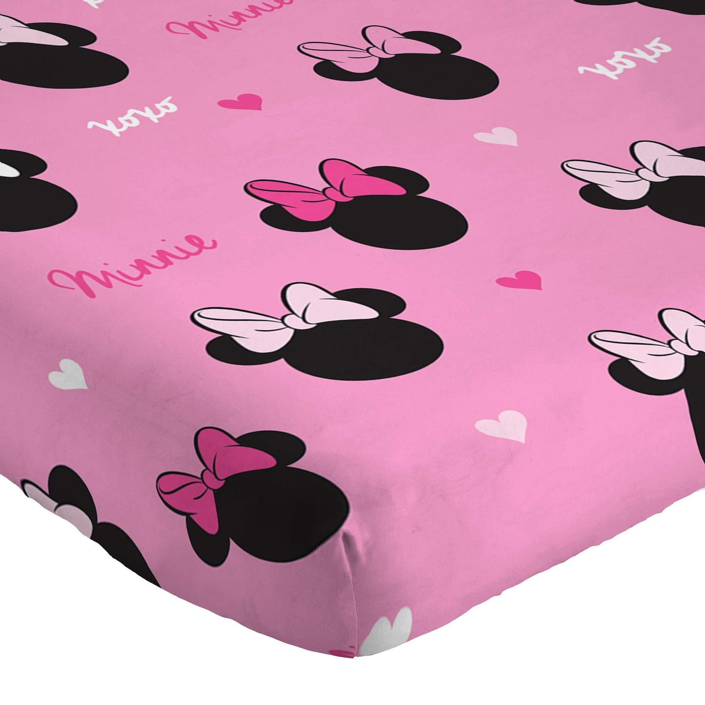 Jay Franco Disney Minnie Mouse Kids Twin Sheet Set, 3 Piece Super Soft Microfiber - Deep Pocket Fitted, Flat & Pillowcase, Breathable, Fade Resistant, Machine Washable (Official Disney Product), Pink