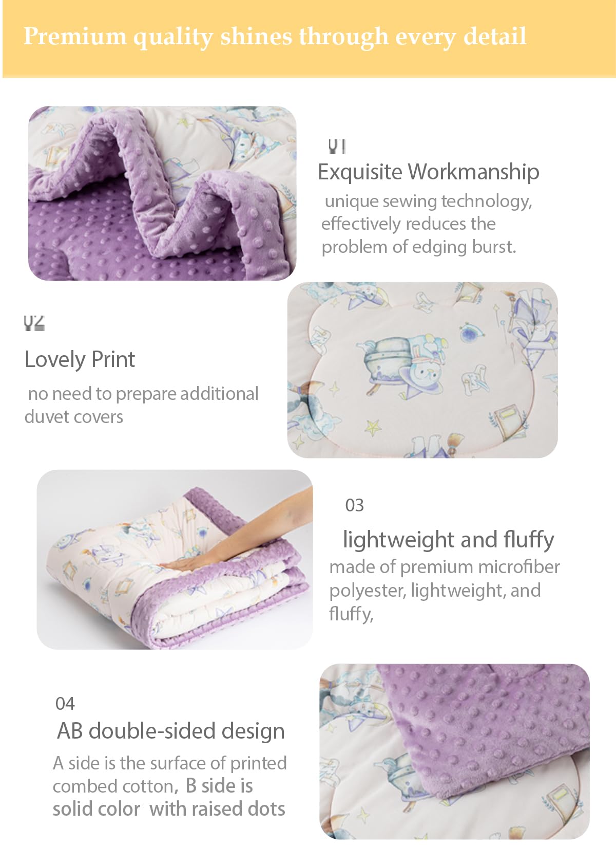 cutie pumpkin Toddler Comforter 47x59 Inch, Lightweight Down Alternative Quilted Blanket for Crib & Toddler Bed, Soft Minky Dots Baby Quilt, Machine Washable Year-Round Bedding