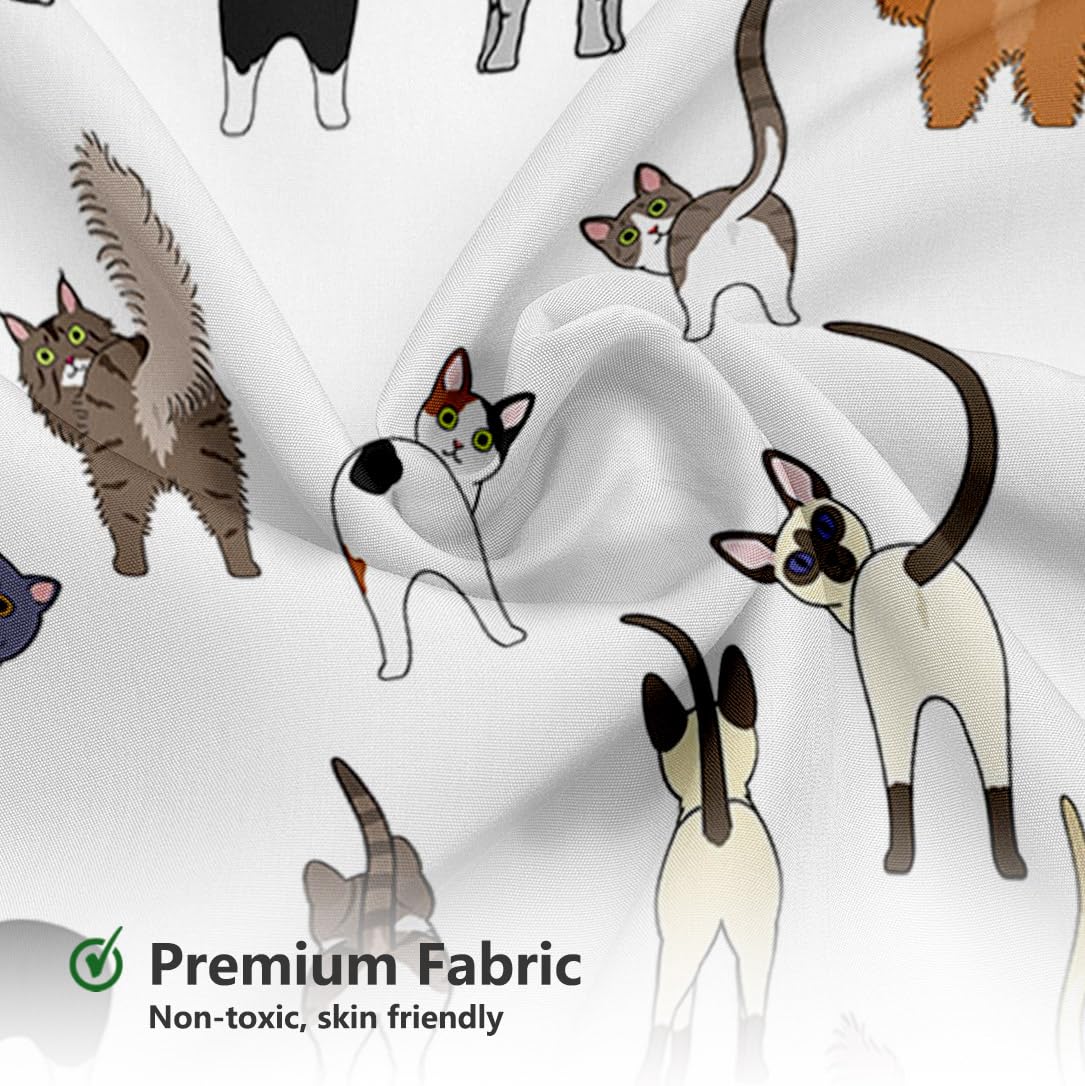 MEHOFOND Funny Cat Shower Curtain Cats Shower Curtain for Bathroom with Pets Paw for Cat Lovers Cute Cartoon Colorful Waterproof Fabric Bath Curtain with 12 Hooks 72x72 Inch