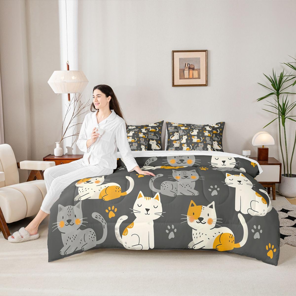 jejeloiu Boho Comforter Set with Sheets 7 Piece Twin Size Southwest Native American Design Bed in a Bag Kids Boys Girls Western Decor Bedding Set Bedroom Decor Breathable Soft Lightweight Microfiber