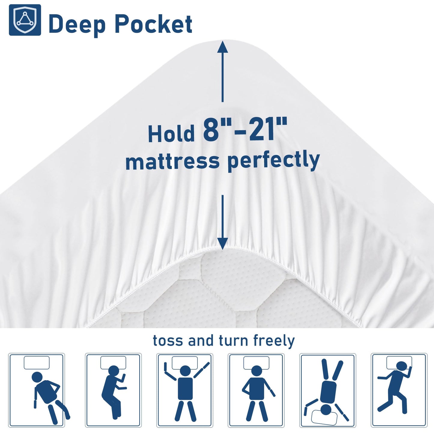 Full Mattress Topper Extra Thick Pillowtop Cooling Mattress Topper Plush Mattress Pad Cover Protector with 8-21 Inch Deep Pocket 3D Snow Down Alternative Fill White