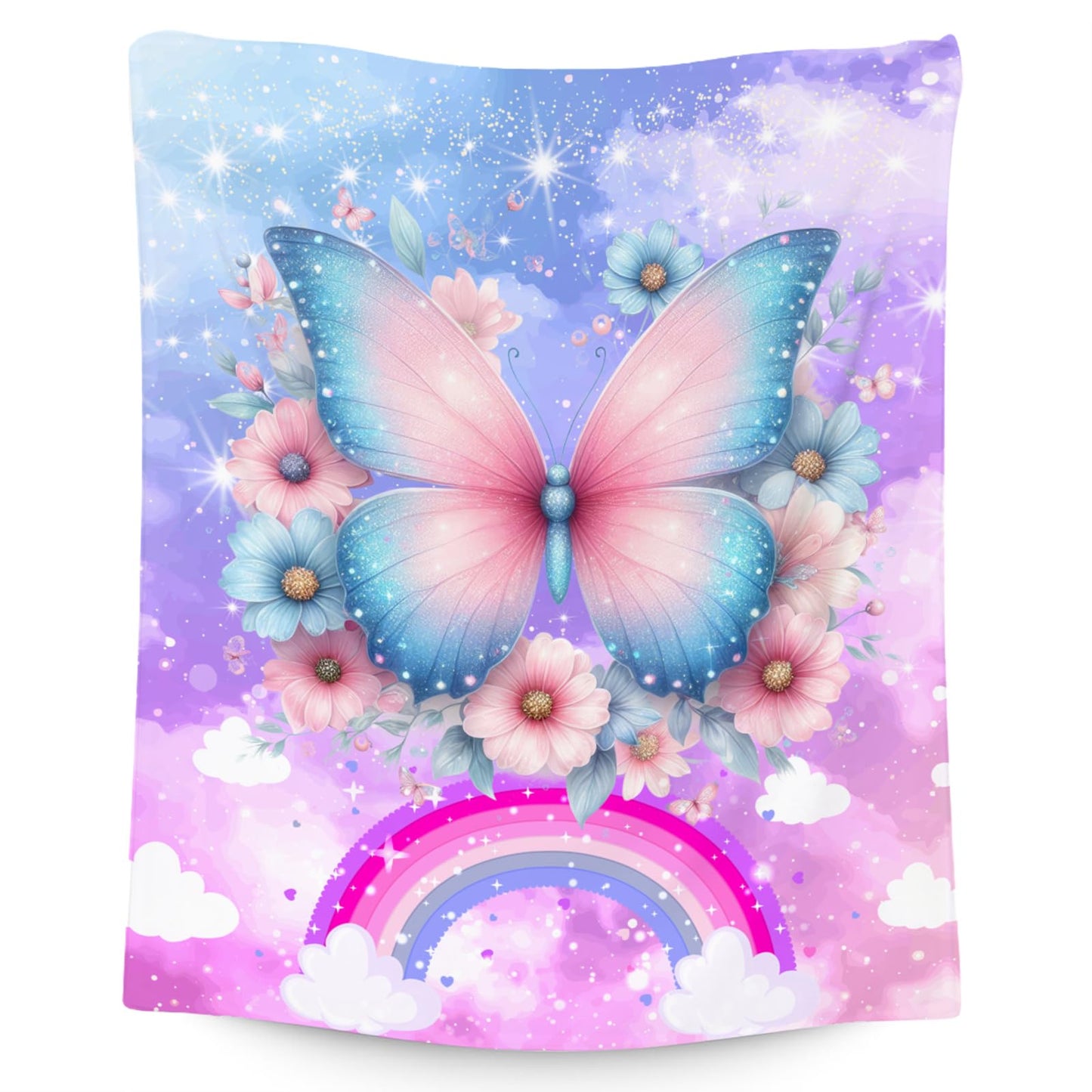 Blanket for Girls, Butterfly Gifts for Women, Butterfly Flannel Blanket for Kids, Soft Warm Throw for Sofa Nap, 40"x50"