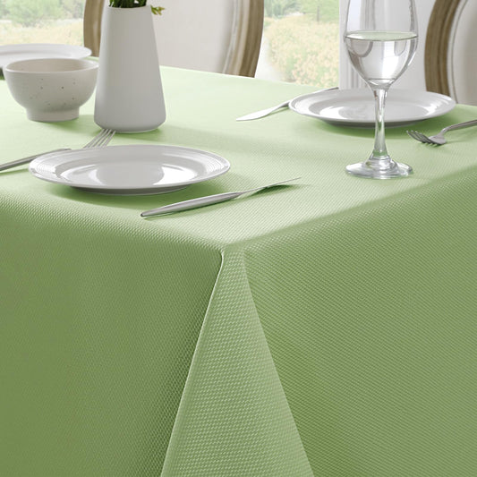 Softalker Sage Green Tablecloth Rectangle, Jacquard Weaved Texture Pattern Spring Tablecloth, Waterproof Wrinkle Free Washable Table Cloth for Outdoor Party Dinner - 52 x 70 Inch