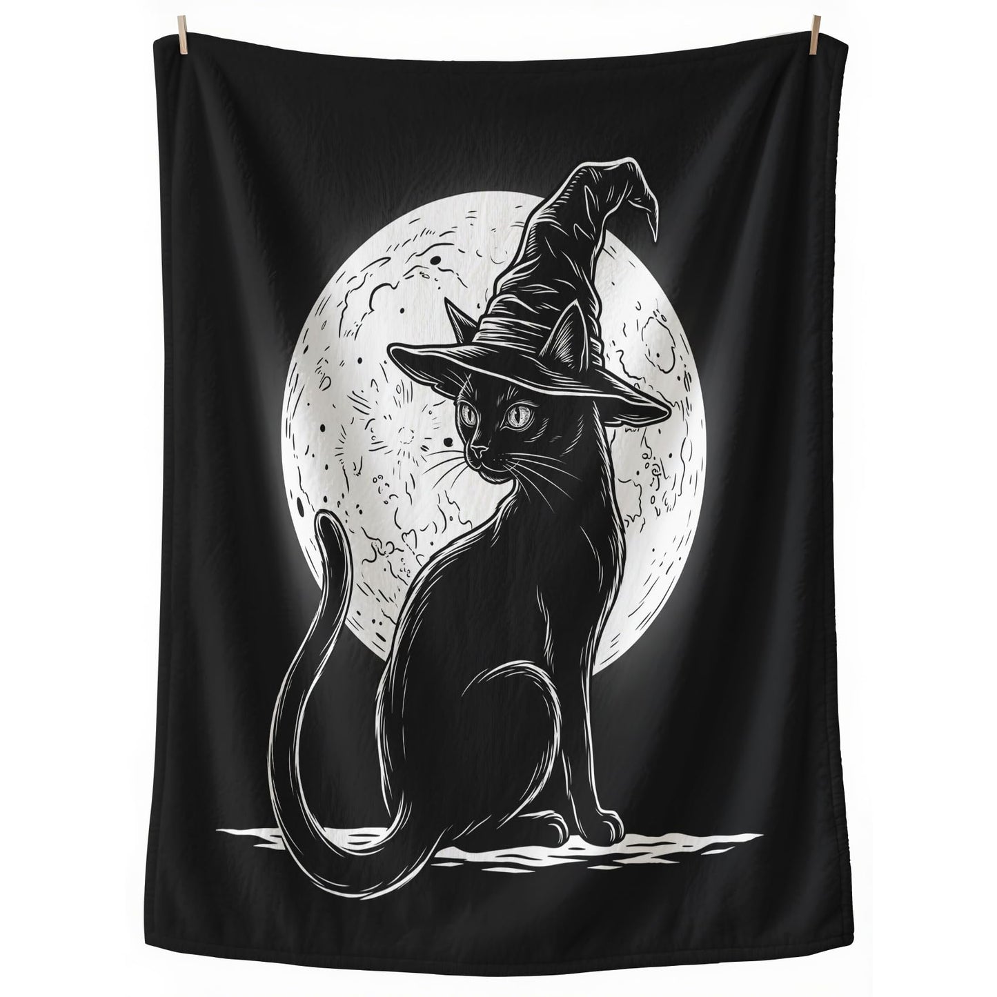 GEDAEUBA Black Cat Blanket Halloween - Witchy Fleece Blanket Throw, Soft Cozy Blankets & Throws for Couch, Bed, and Sofa, 50x70 inches