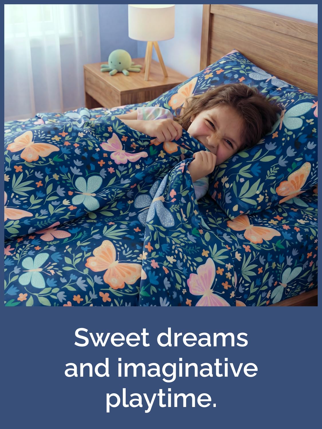 CGK Unlimited Kids Butterfly Meadow Twin 3 Piece Sheet Set - Boys, Girls, Teens, Toddler - Easy Fit Deep Pockets - Soft, Cooling & Breathable Sheets - Cozy, Fade and Wrinkle Free - Machine Washable
