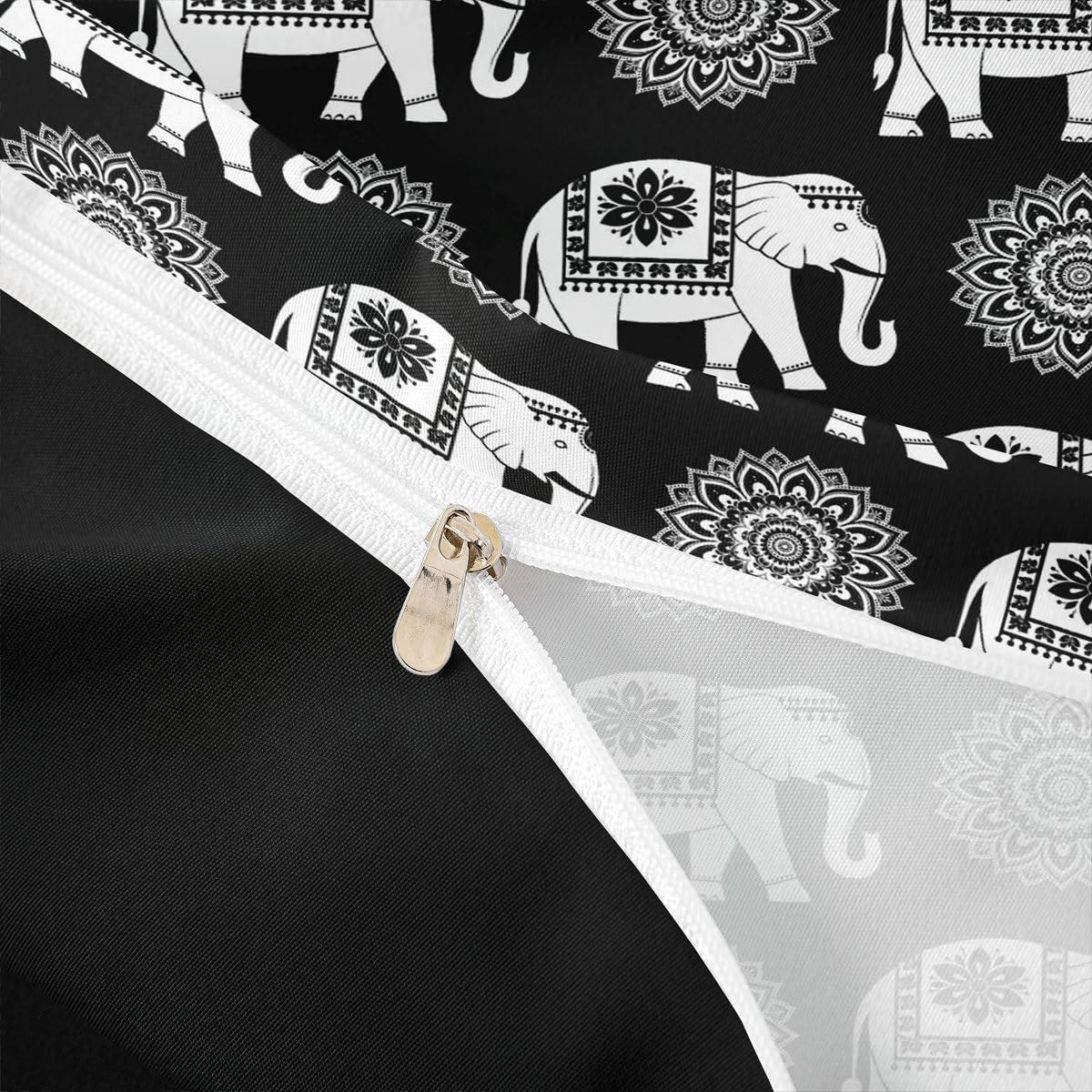 Erosebridal Elephant Bedding Set Twin Bohemian Floral Duvet Cover for Kids Teens Contemporary Aesthetic Comforter Cover Bohemian Cute Animal Bed Set