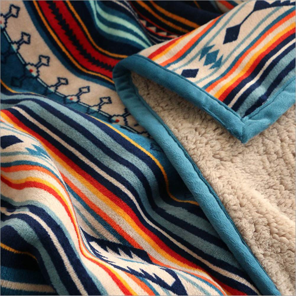 UKELER Boho Sherpa Throw Blanket and Faux Fur Throw Blanket, Soft Cozy Warm Blanket for Bed, Couch, Sofa, Office, Camping, Travel