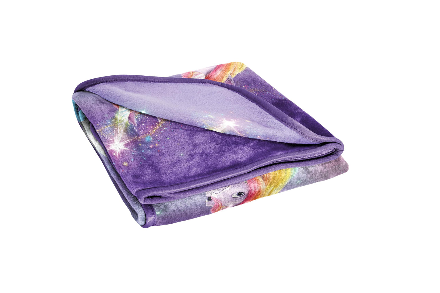 Jay Franco Unicorn Academy Blanket for Girls - 46 x 60 Super Soft Fleece Throw Blanket, Cozy Kids Bedding for Couch Bed & Travel, Machine Washable, Fade Resistant, Purple (Official Unicorn Product)
