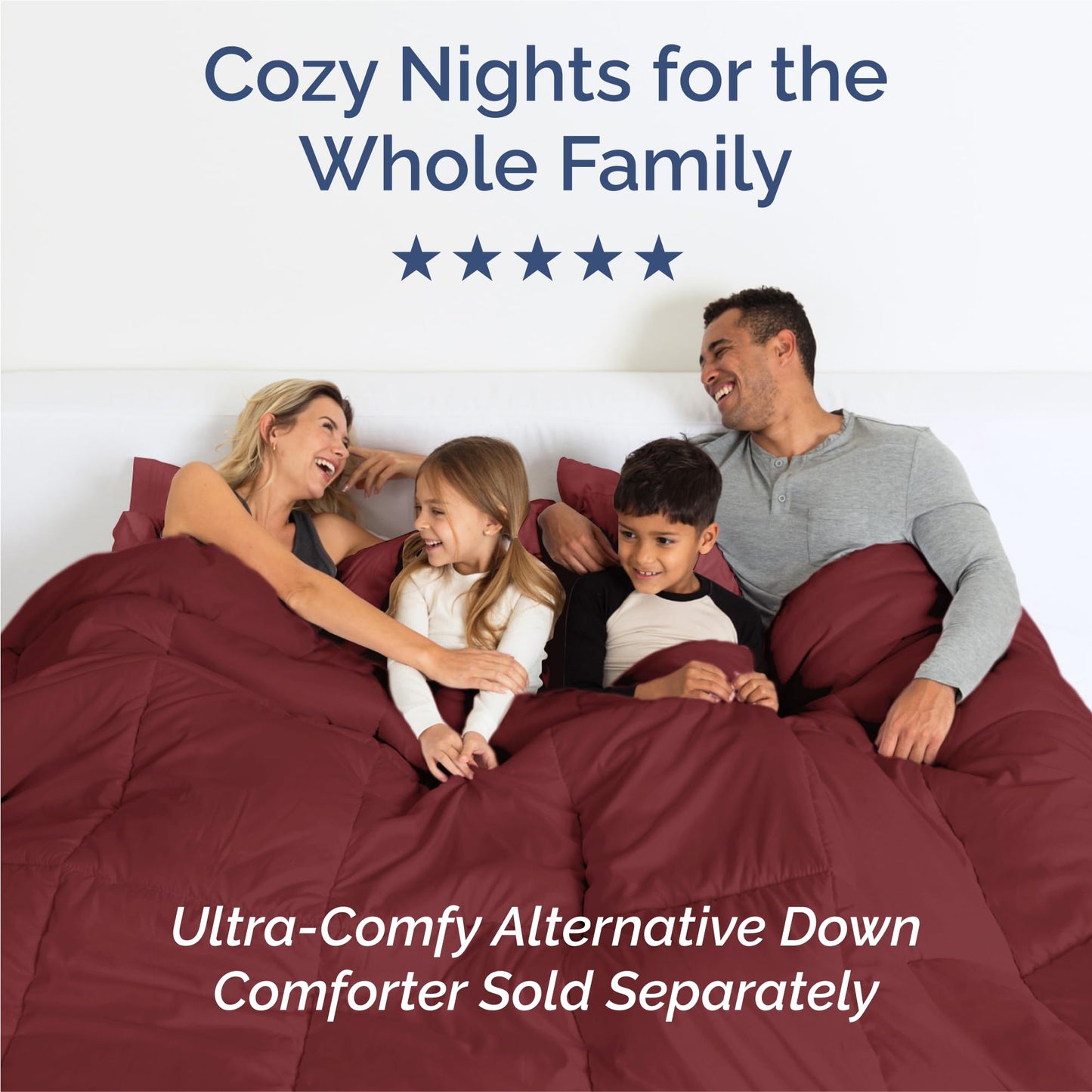 Split King Size 5 Piece Sheet Set - Comfy Breathable & Cooling Sheets - Hotel Luxury Bed Sheets for Women & Men - Deep Pockets, Easy-Fit, Soft & Wrinkle Free Sheets - Burgundy Oeko-Tex Bed Sheet Set