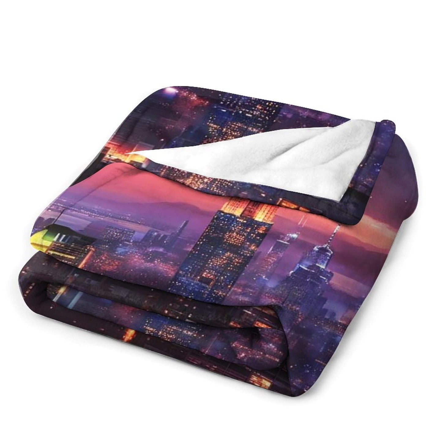 New York City Skyline Landscape Abstract Blanket Soft Flannel Lightweight Blanket Outdoor Travel Carry Living Room Bedroom Sofa Decoration Gifts 40x50 Inch