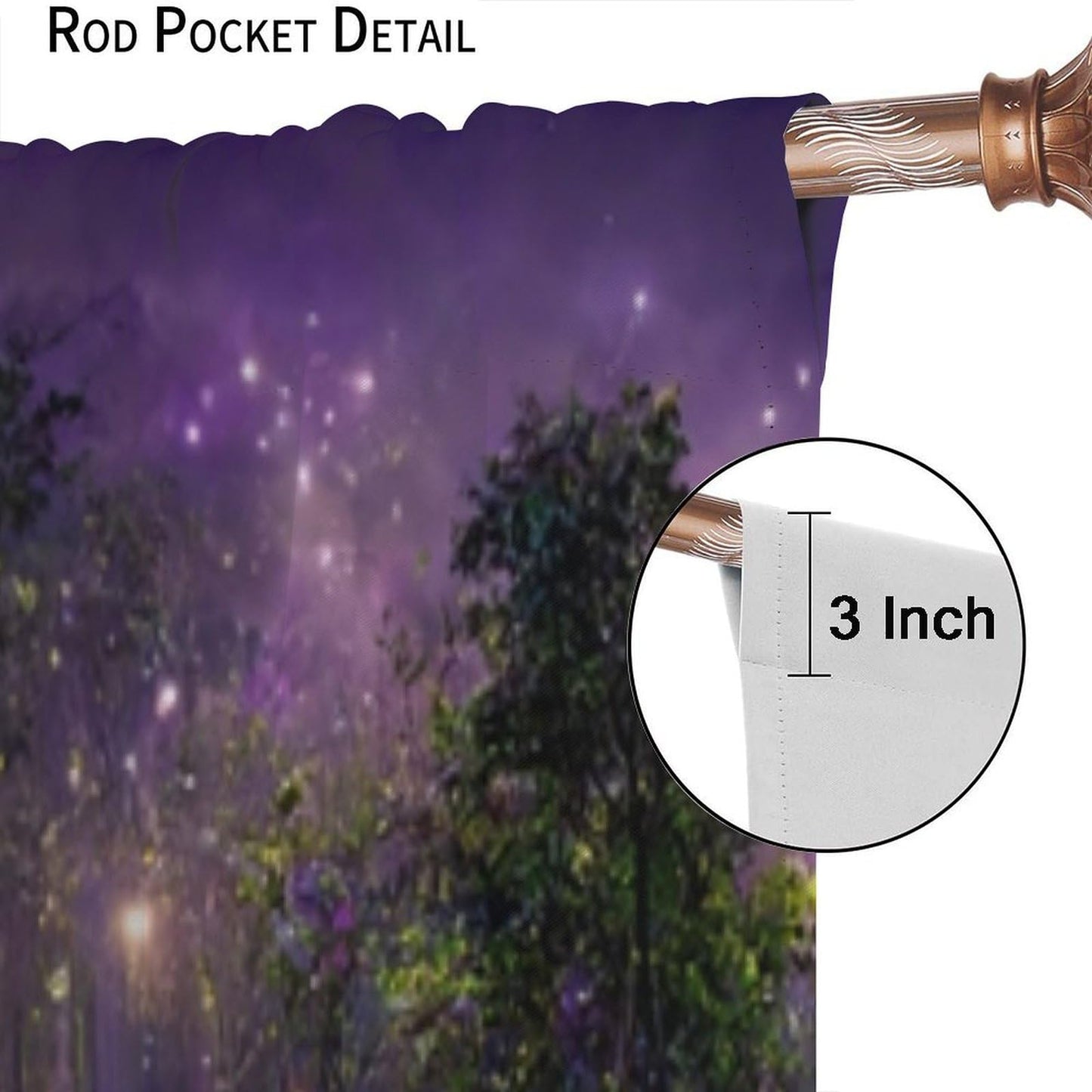 DDCBNS Fantasy Forest Curtains,Purple Magical Nature Landscape Window Treatments for Bedroom Living Room Dreamland Scenery Waterfall Drapes 2 Panels Set,Total Size 42 x 45 Inch